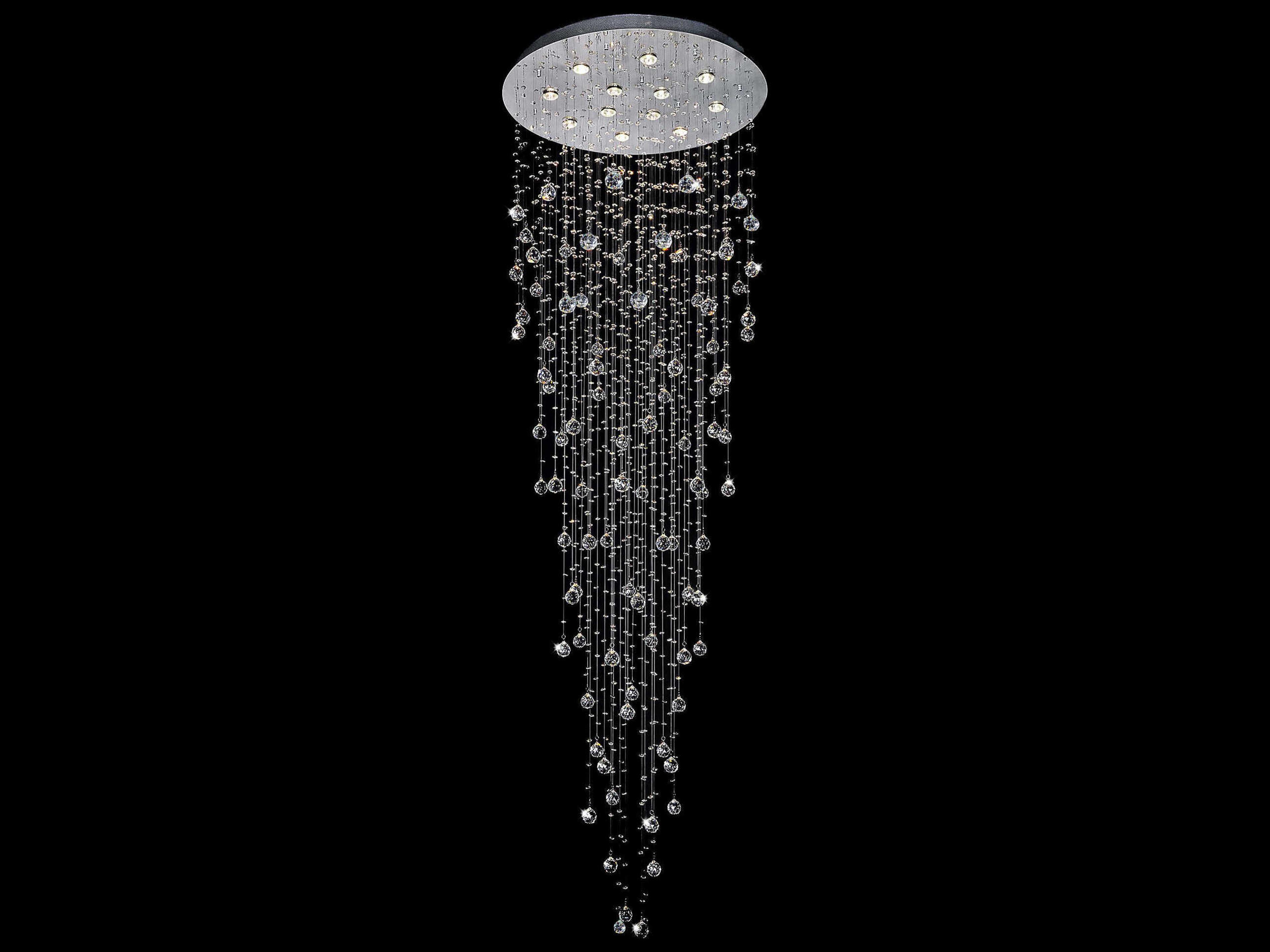 Rain Drop 12-Light Chrome Globe Flush Mount