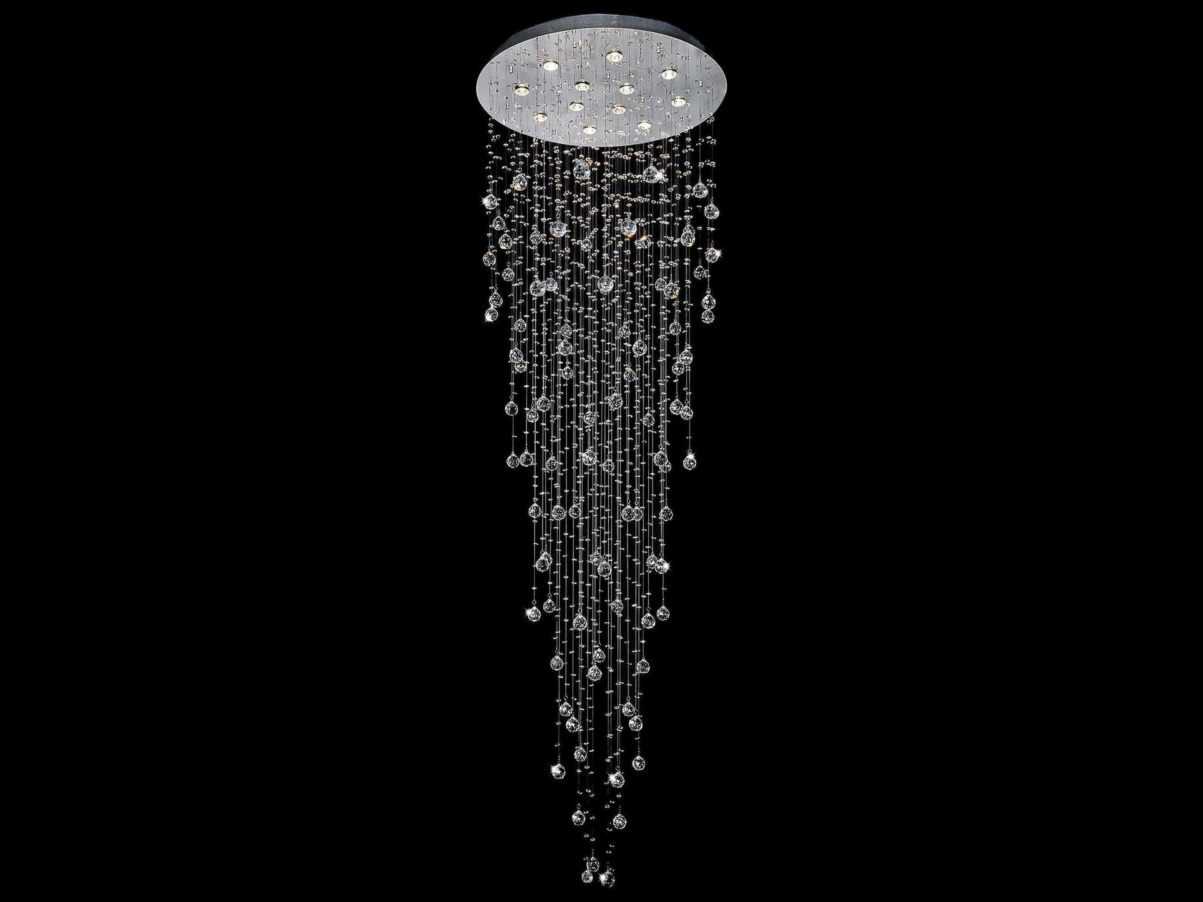 CWI Lighting Rain Drop 12-Light Chrome Globe Flush Mount