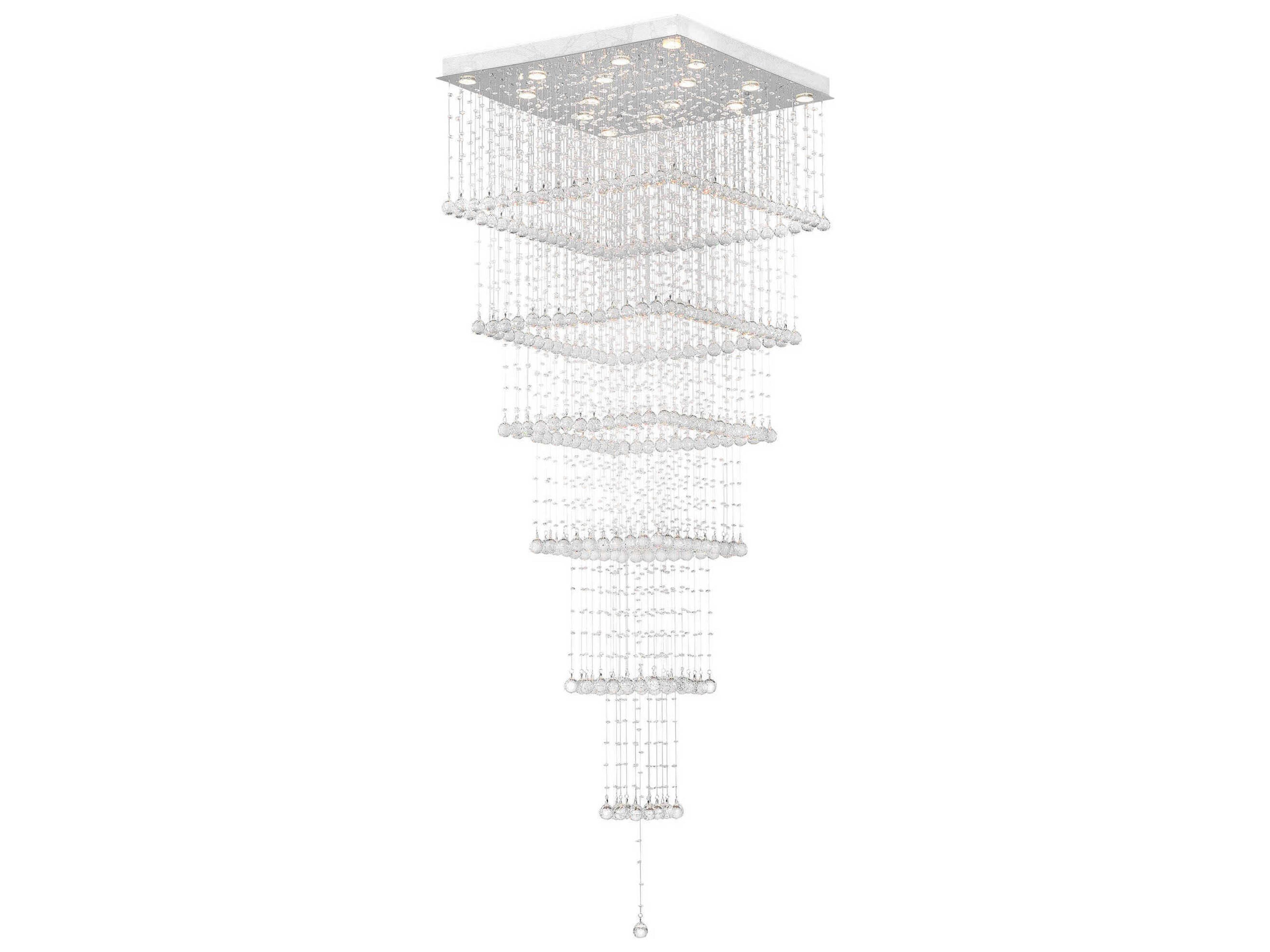 Square 16-Light Chrome Flush Mount