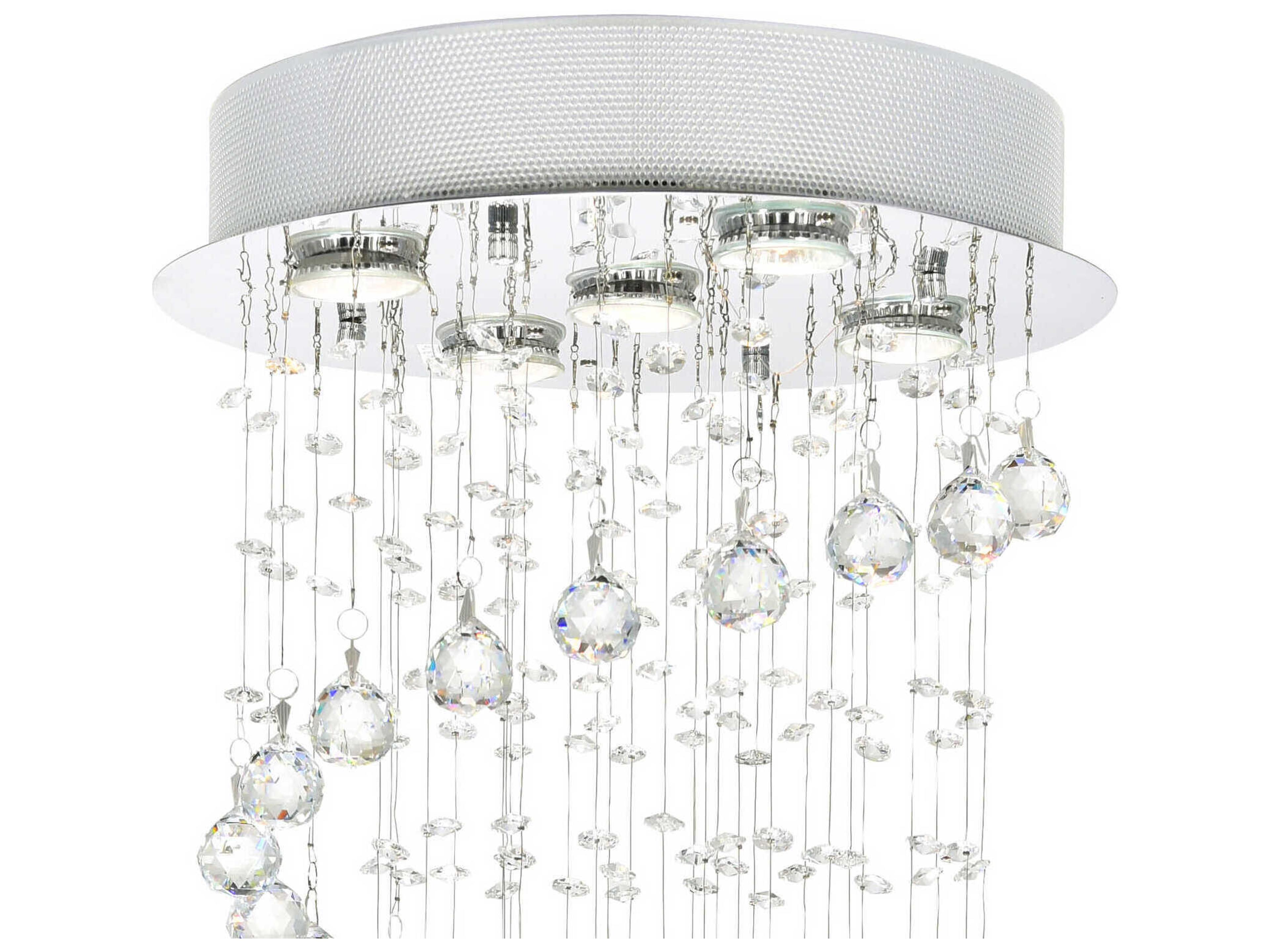 CWI Lighting Spiral 5-Light Chrome Flush Mount