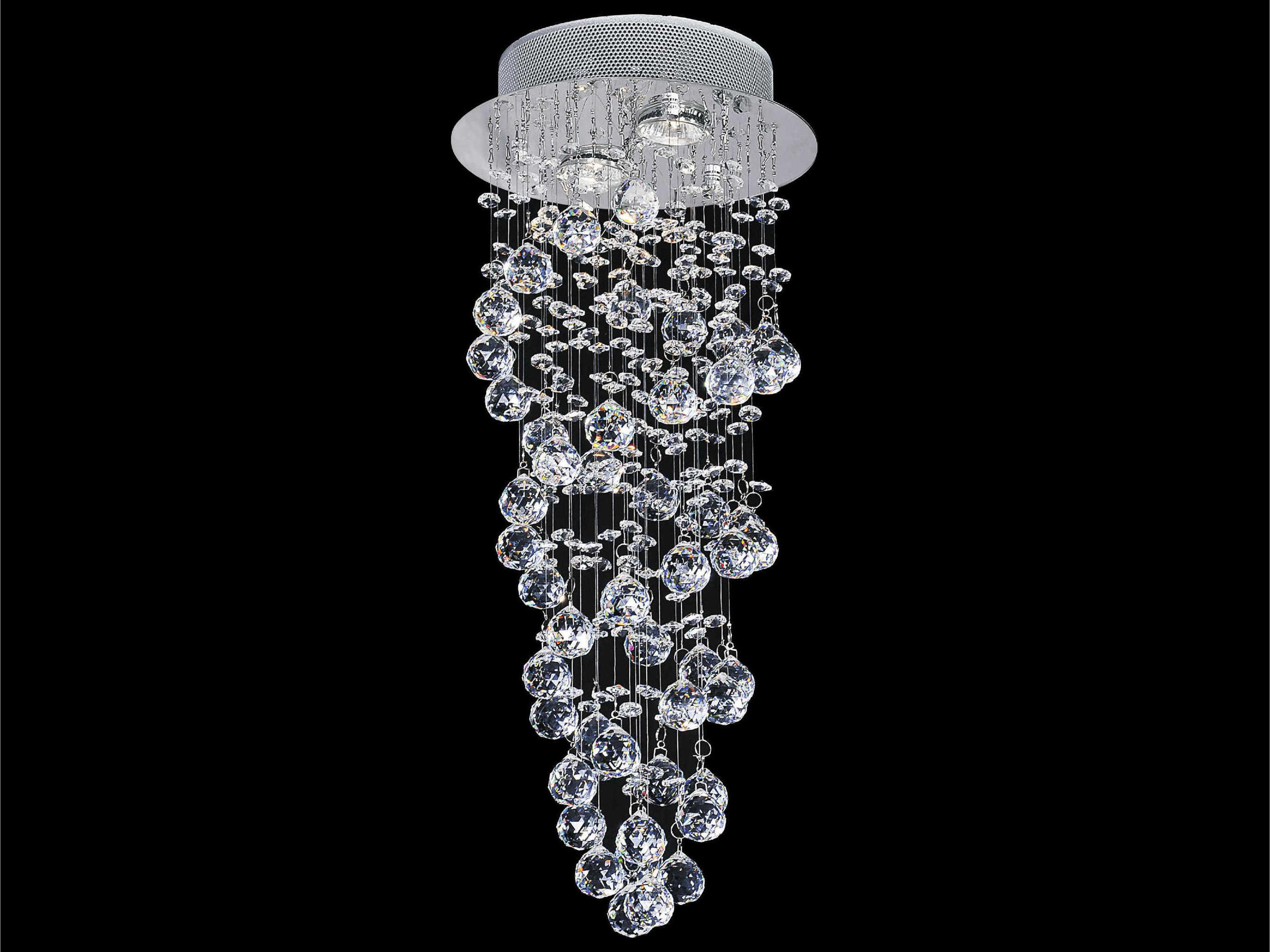 Double Spiral 2-Light Chrome Flush Mount