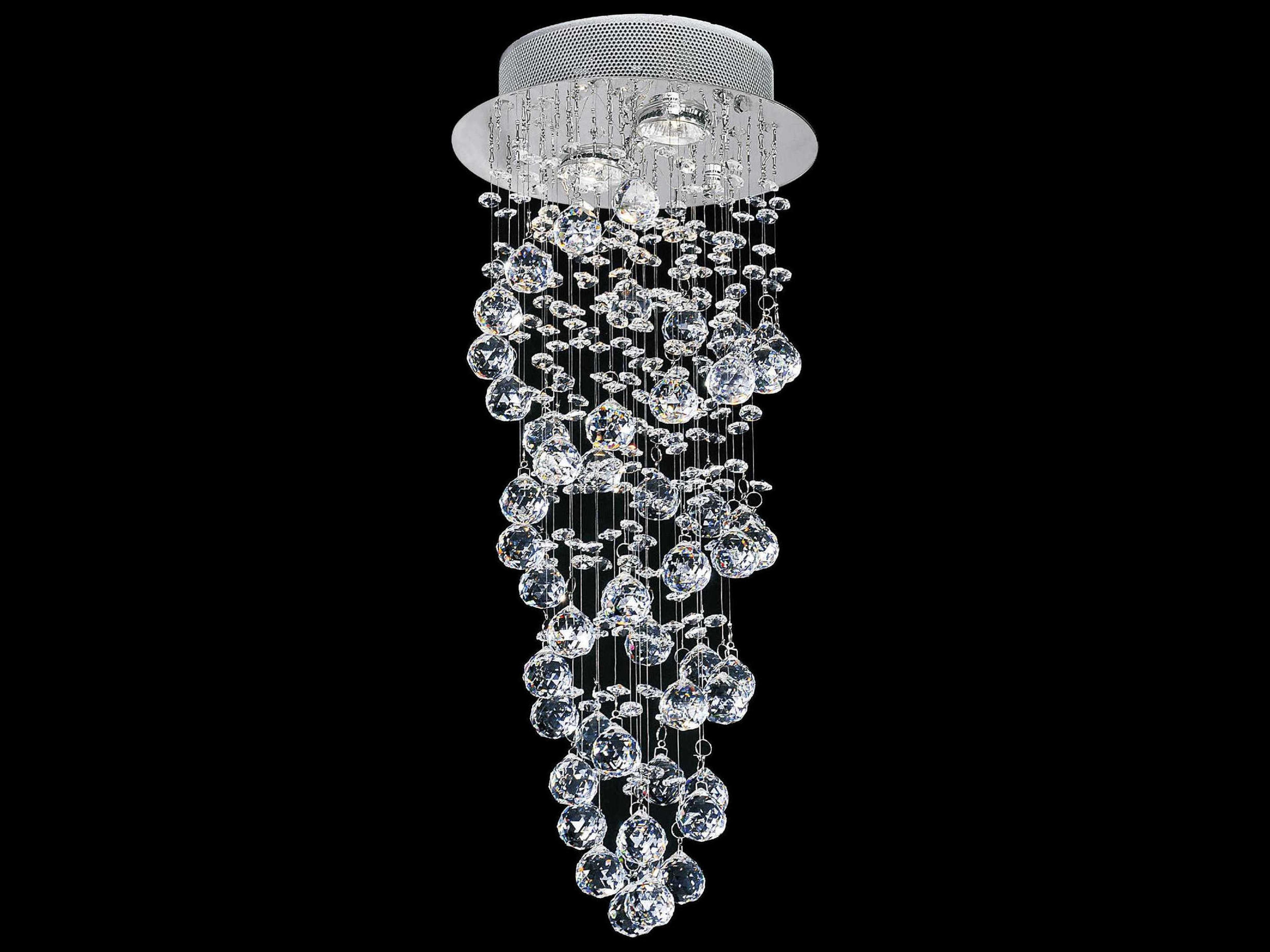 CWI Lighting Double Spiral 2-Light Chrome Flush Mount