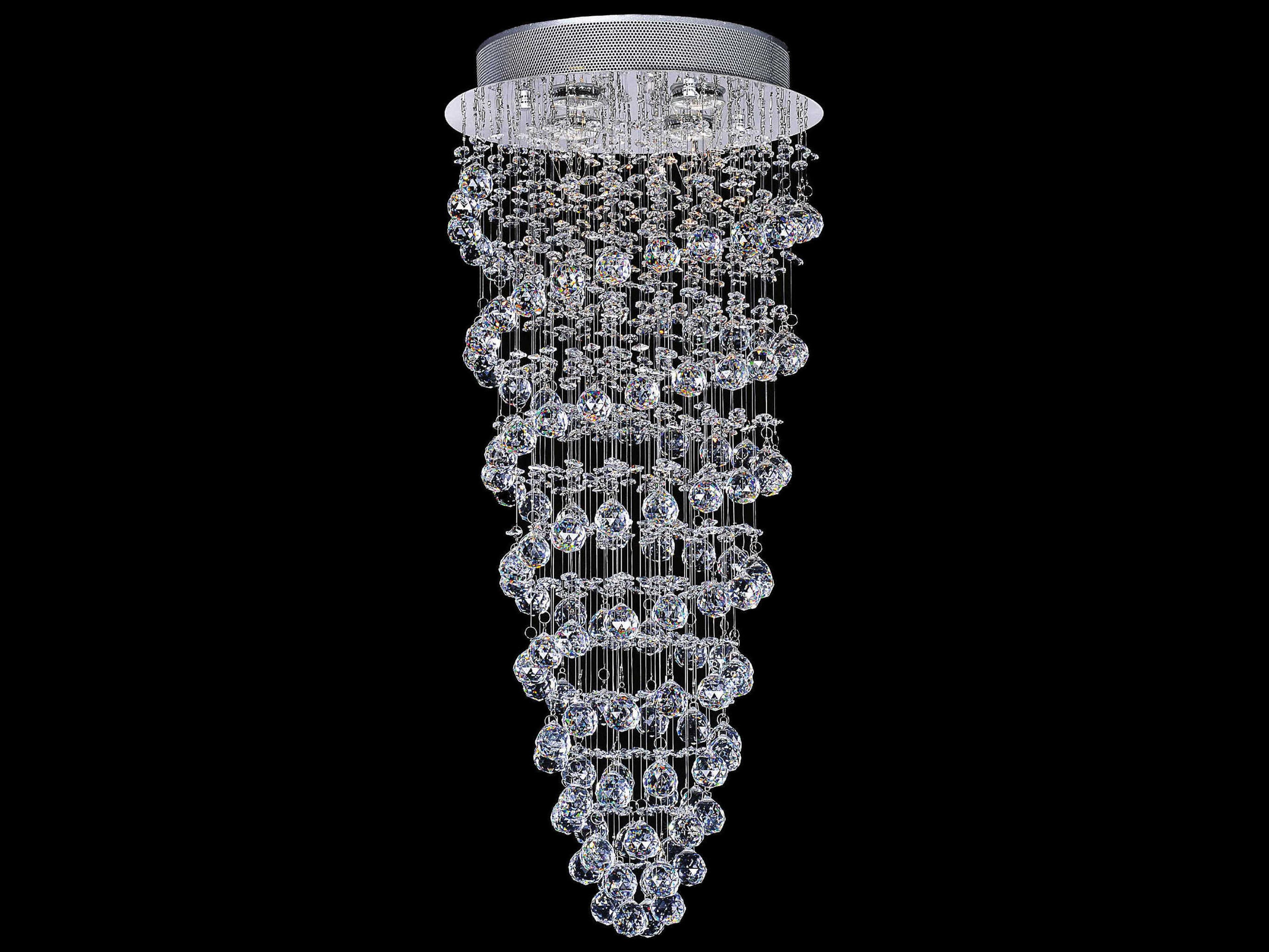 Double Spiral 4-Light Chrome Flush Mount