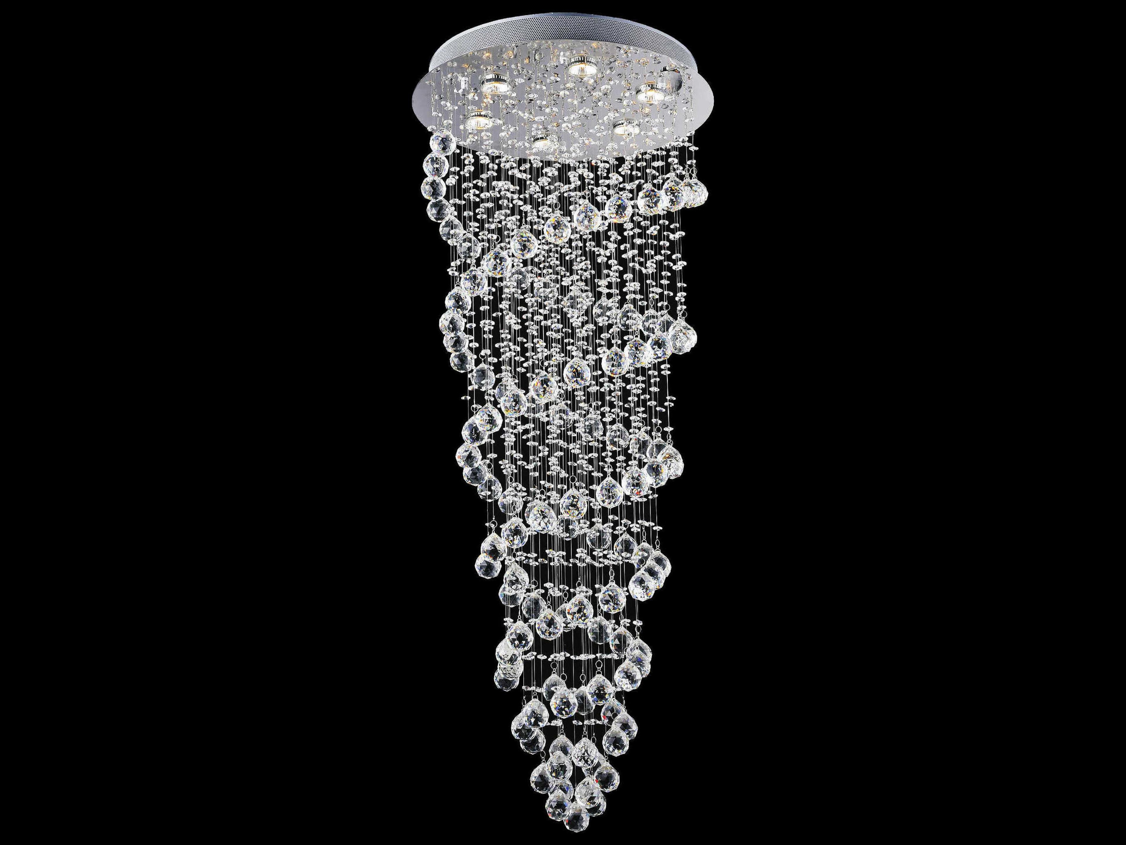 Double Spiral 6-Light Chrome Flush Mount