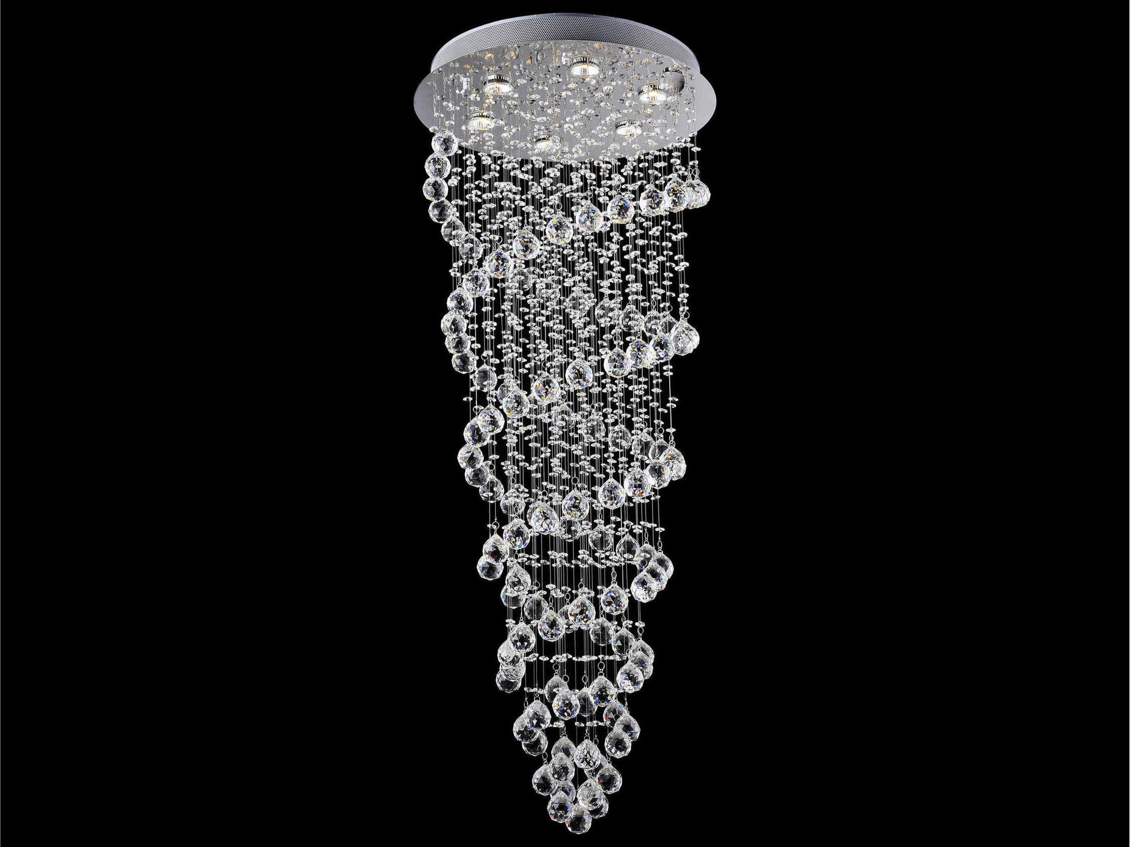 CWI Lighting Double Spiral 6-Light Chrome Flush Mount