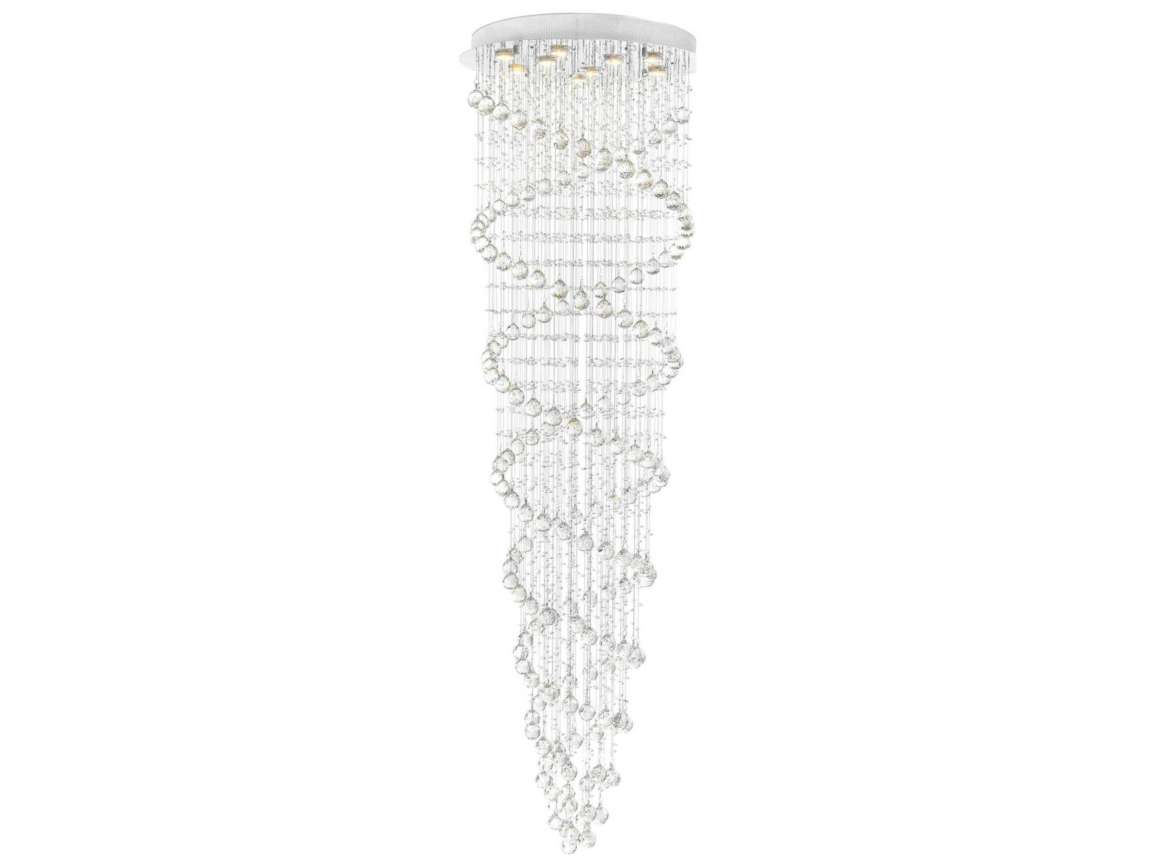 Double Spiral 9-Light Flush Mount Crystal Chandelier