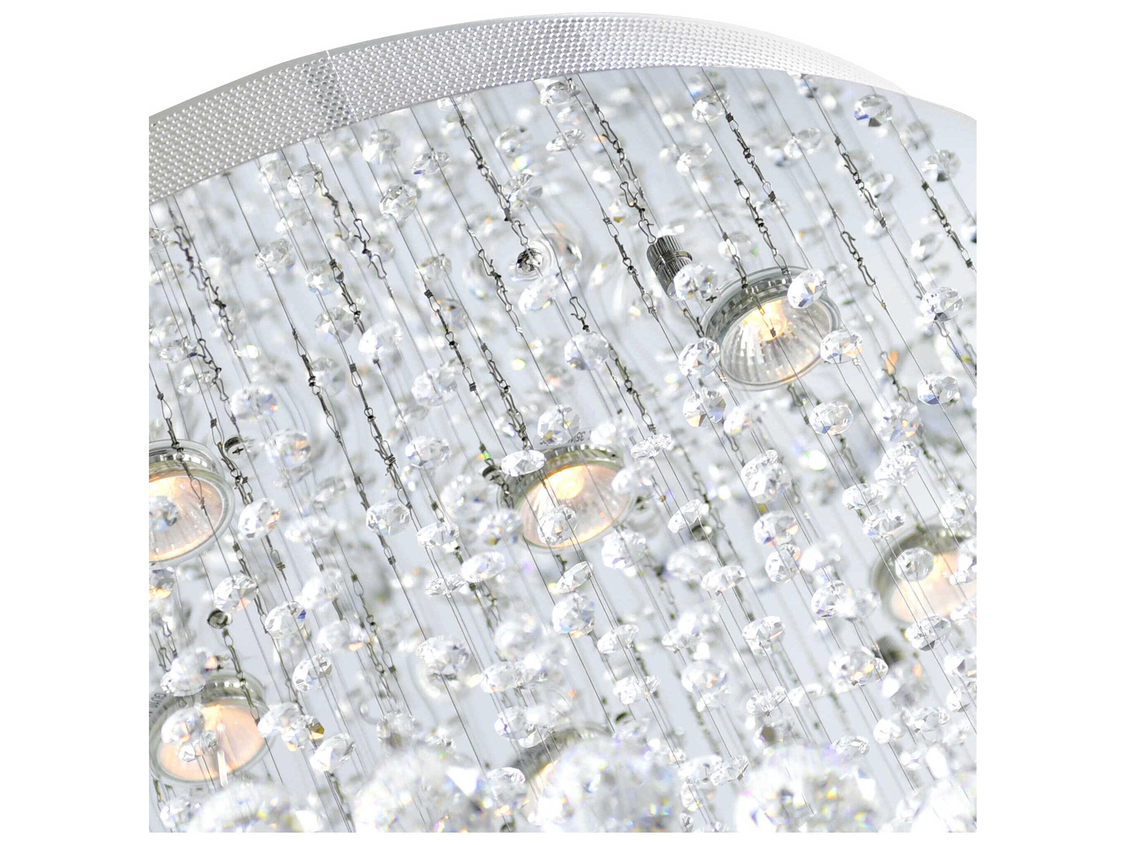 CWI Lighting Double Spiral 9-Light Chrome Flush Mount