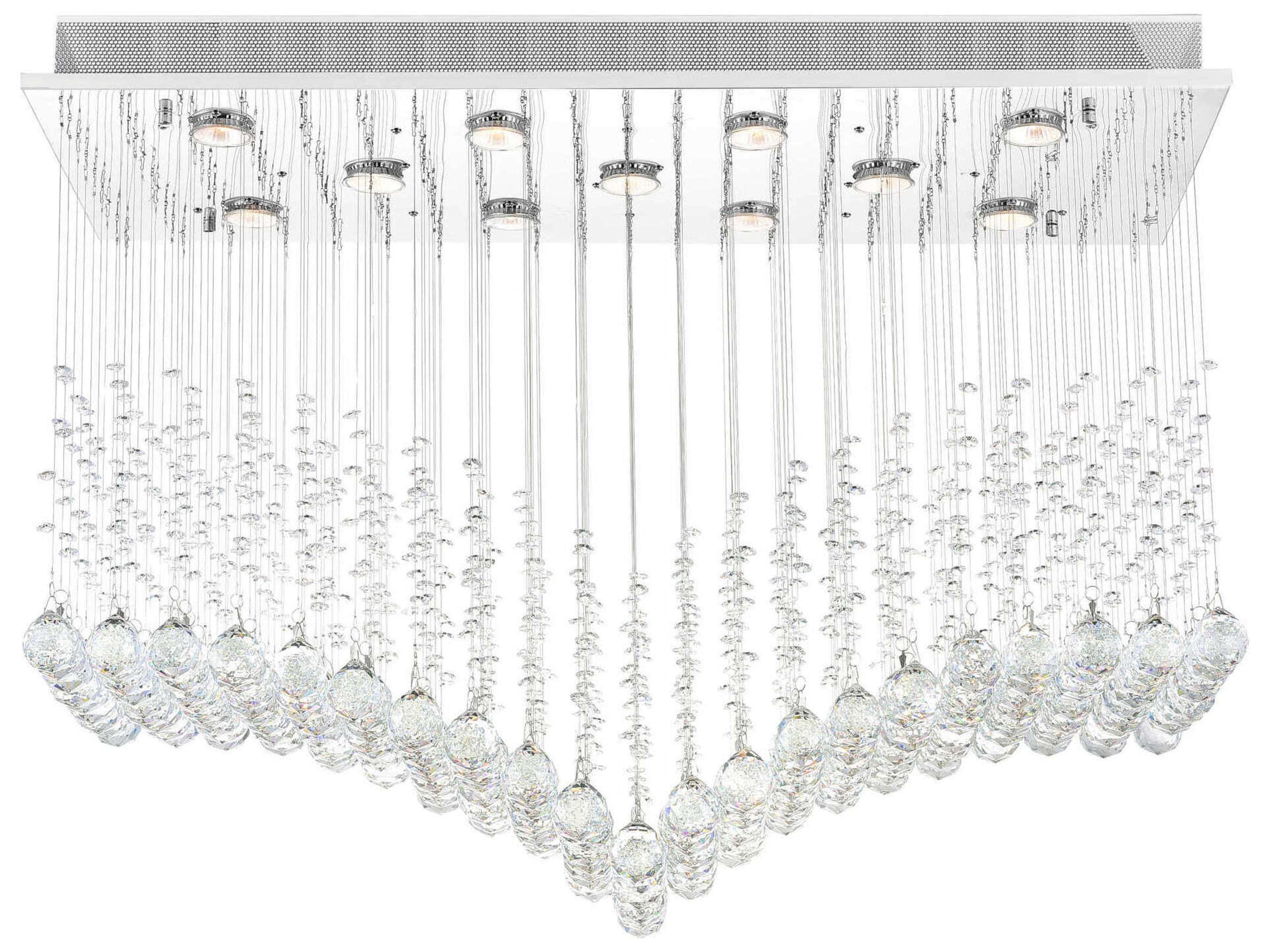 CWI Lighting Twinkle 11-Light Chrome Flush Mount