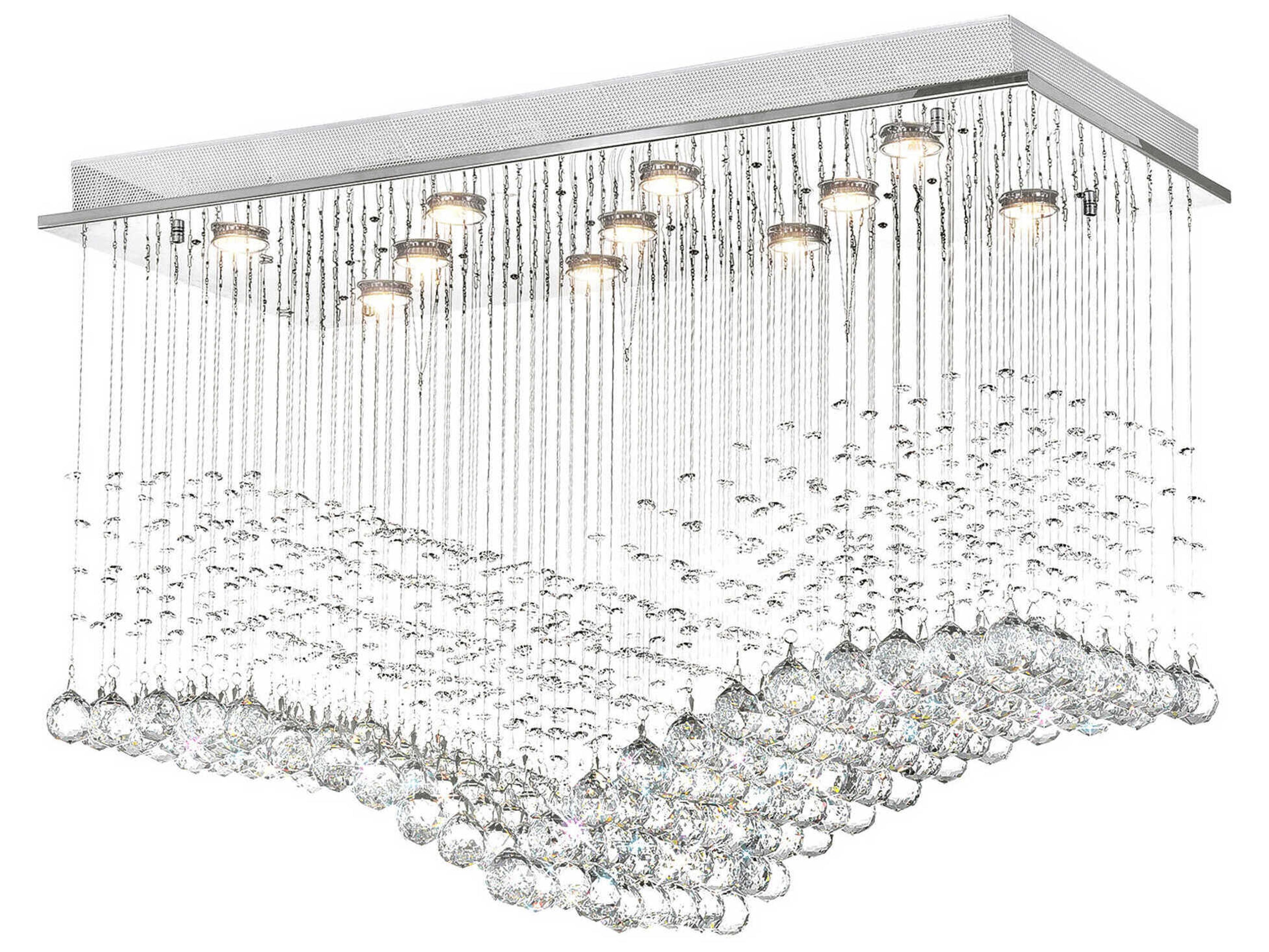 Twinkle 11-Light Chrome Flush Mount