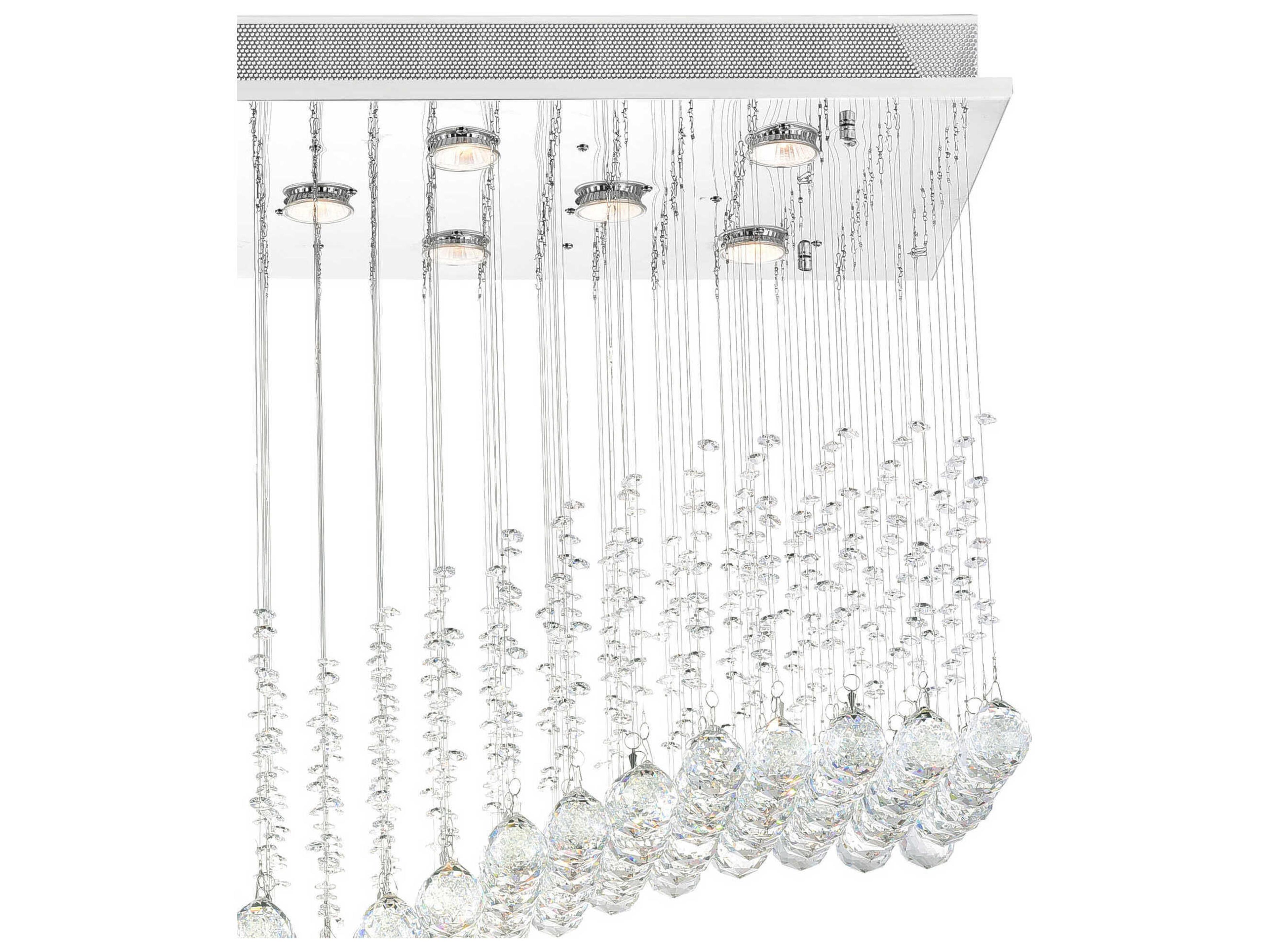CWI Lighting Twinkle 11-Light Chrome Flush Mount