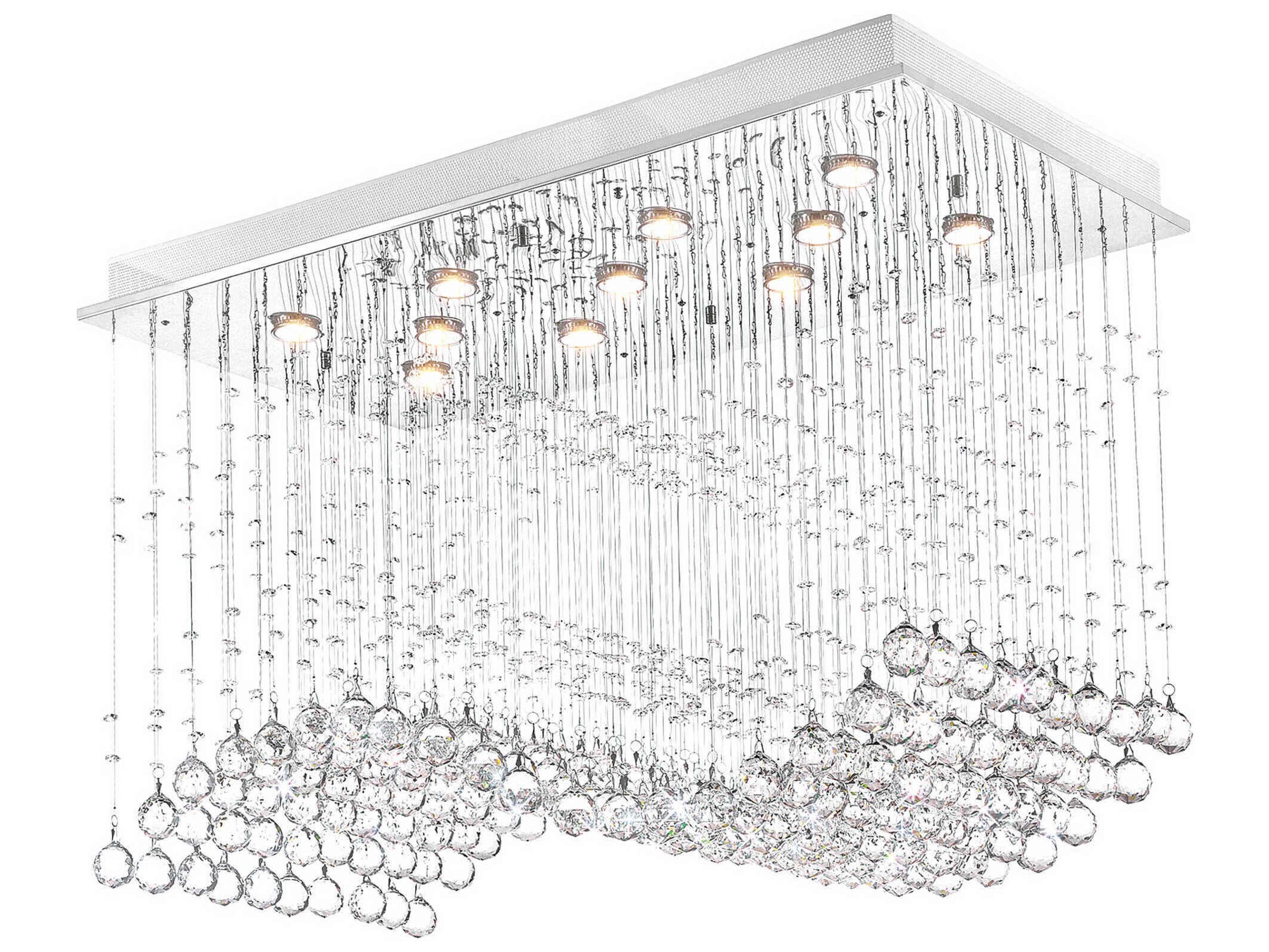 CWI Lighting Twinkle 11-Light Chrome Flush Mount