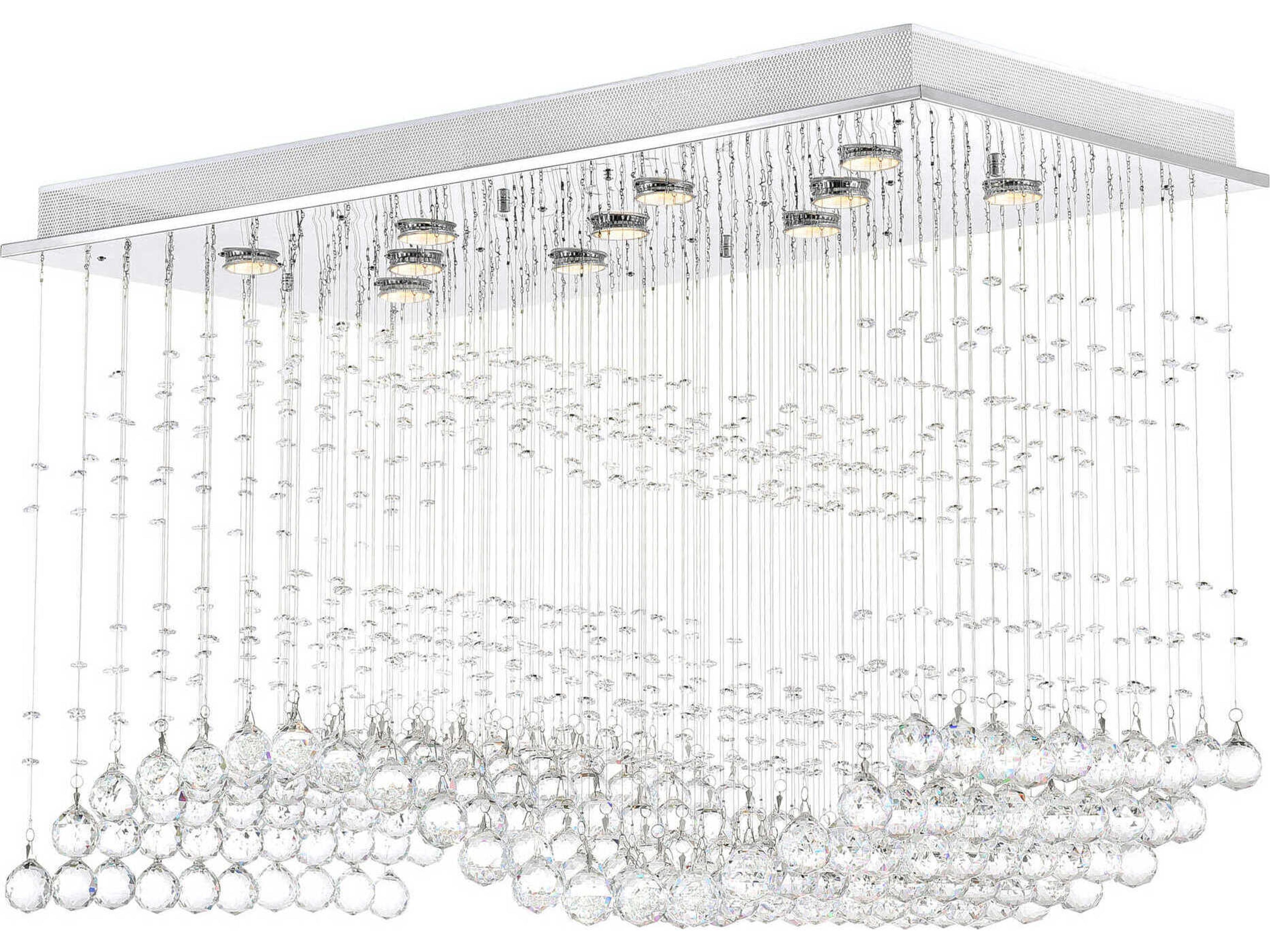 CWI Lighting Twinkle 11-Light Chrome Flush Mount