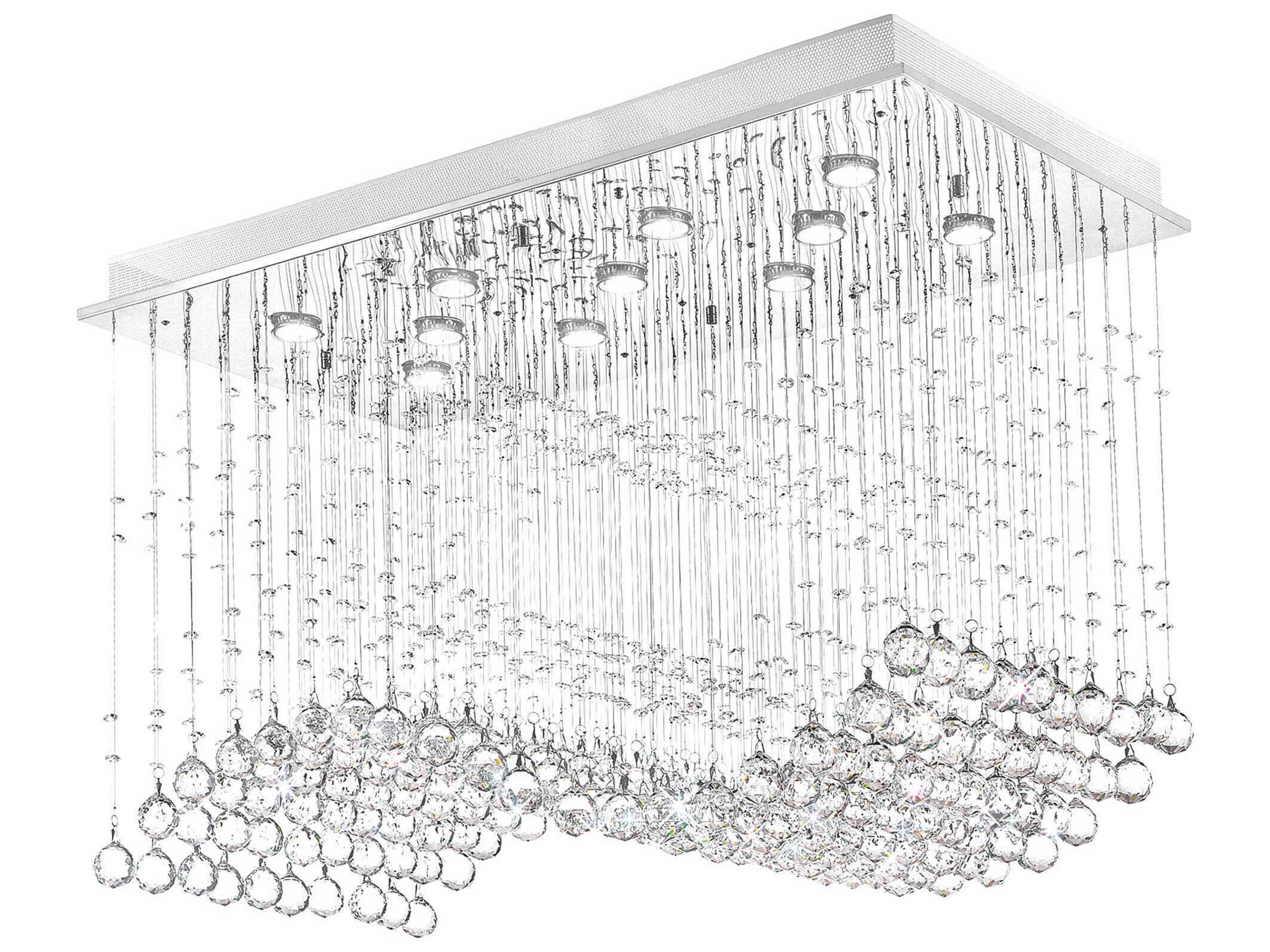 CWI Lighting Twinkle 11-Light Chrome Flush Mount