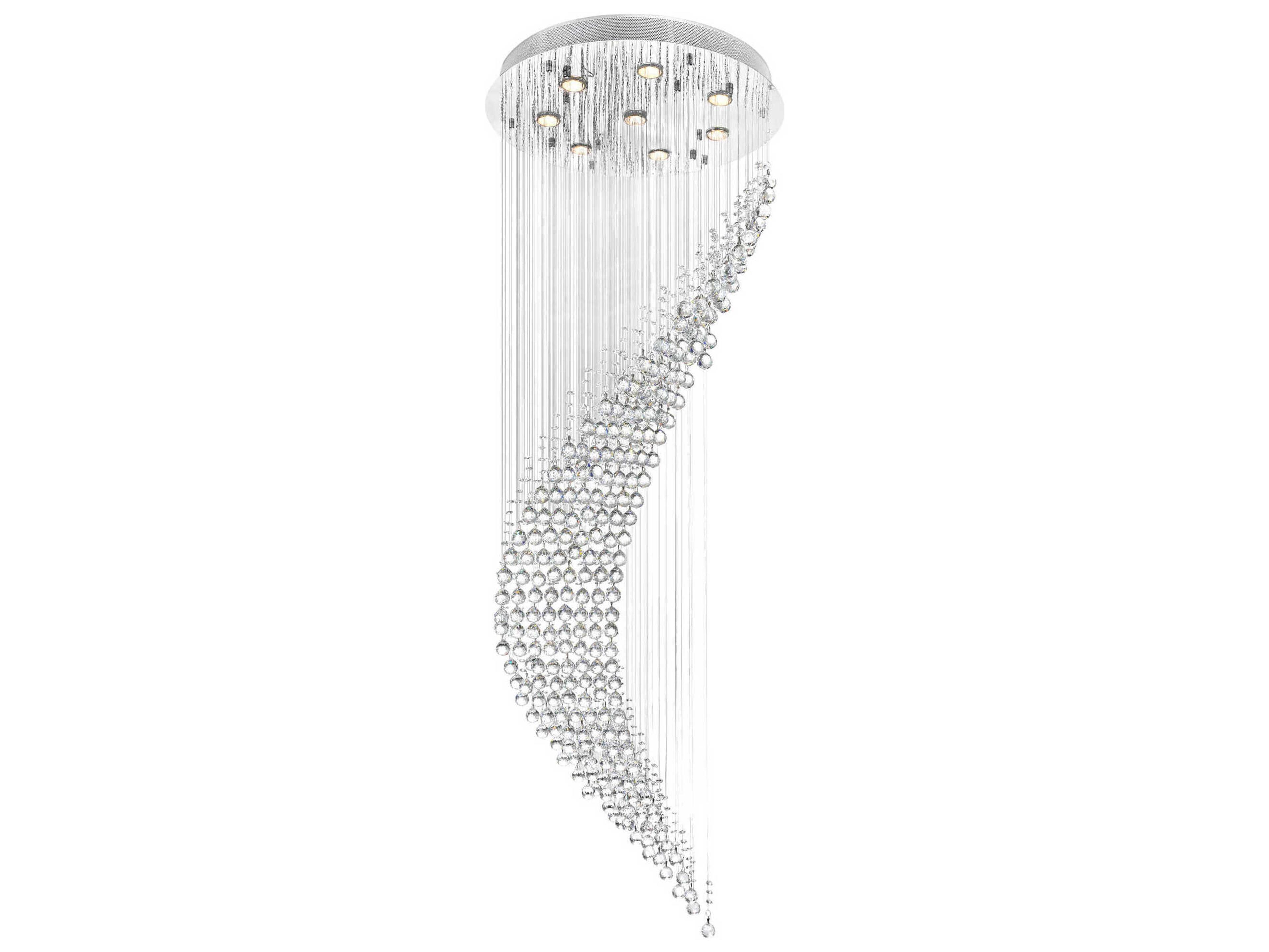 Ribbon 8-Light Chrome Flush Mount