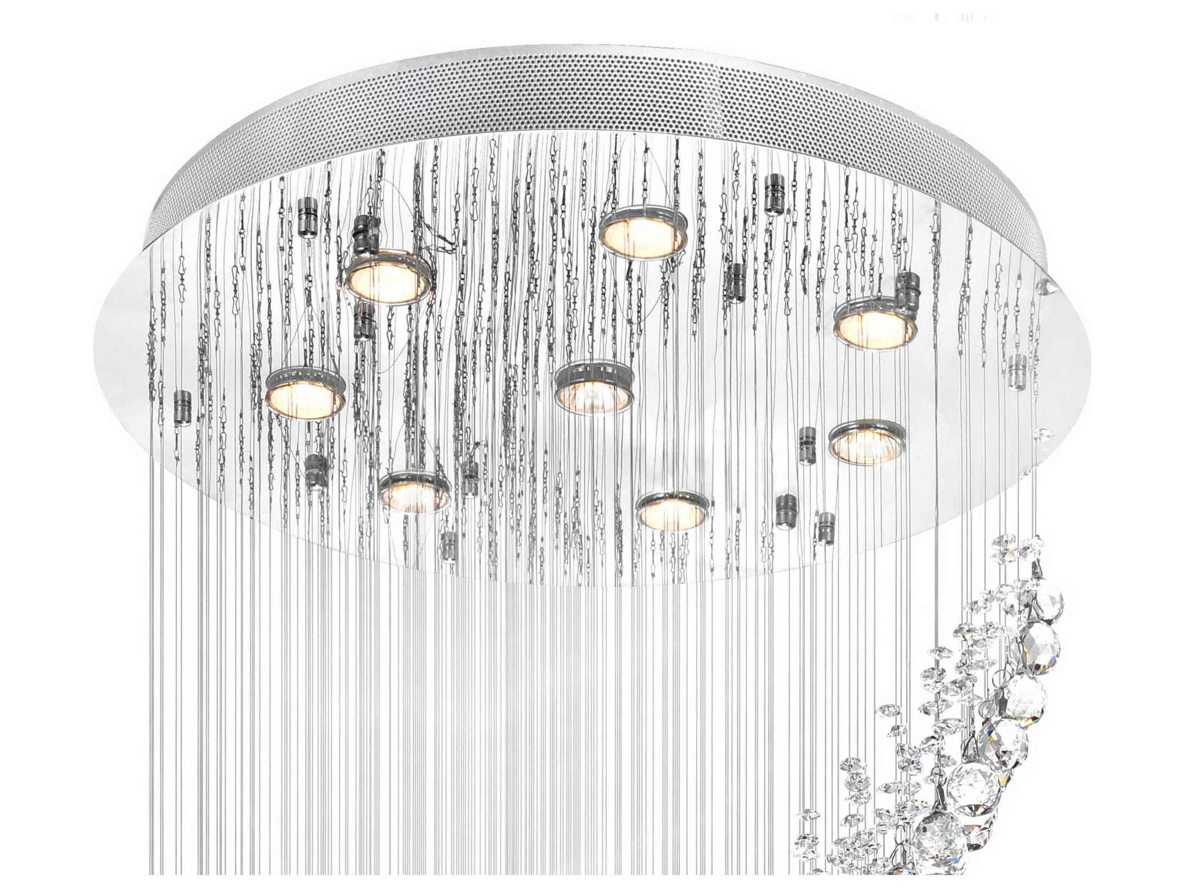 CWI Lighting Ribbon 8-Light Chrome Flush Mount