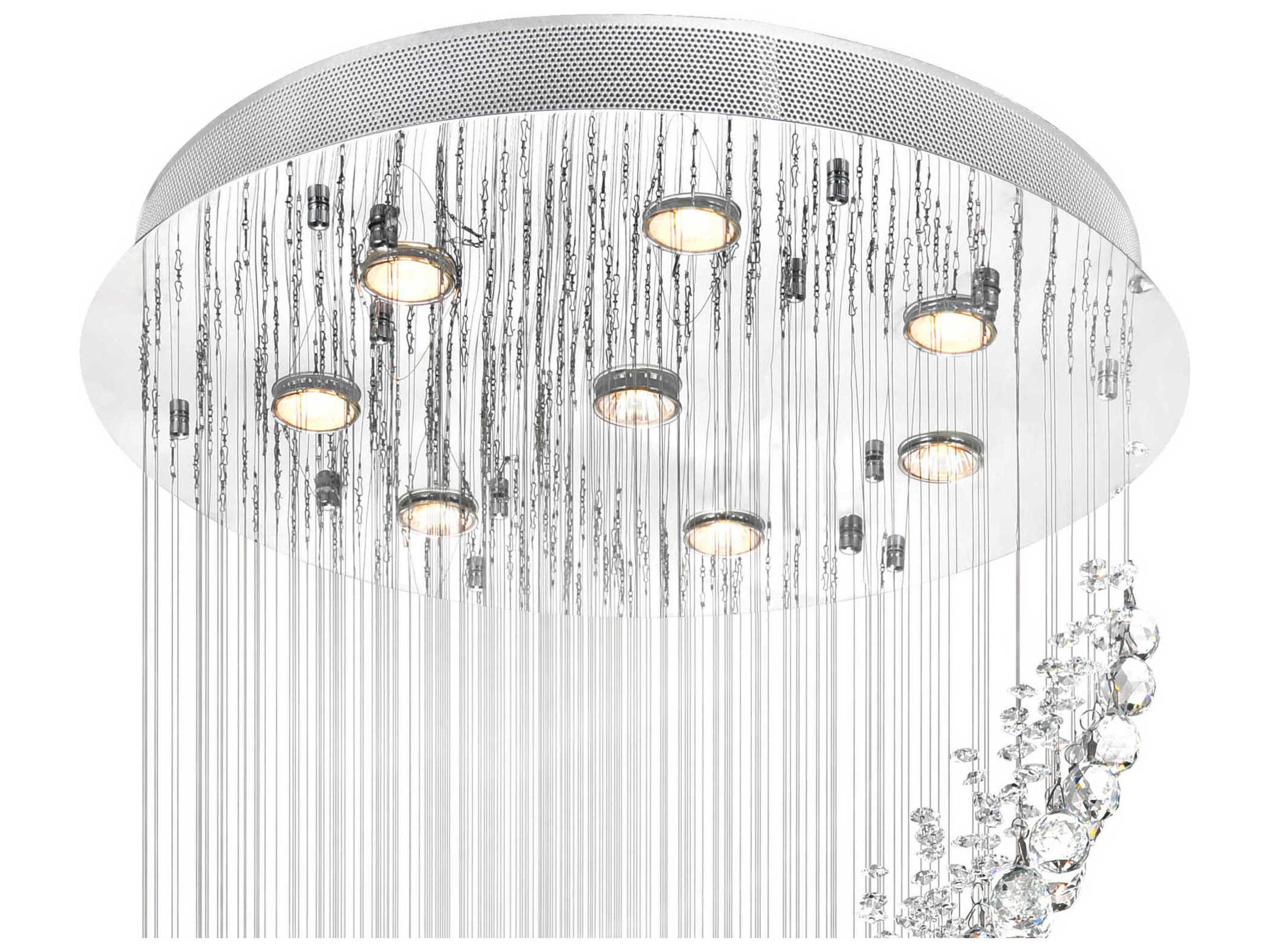 CWI Lighting Ribbon 8-Light Chrome Flush Mount