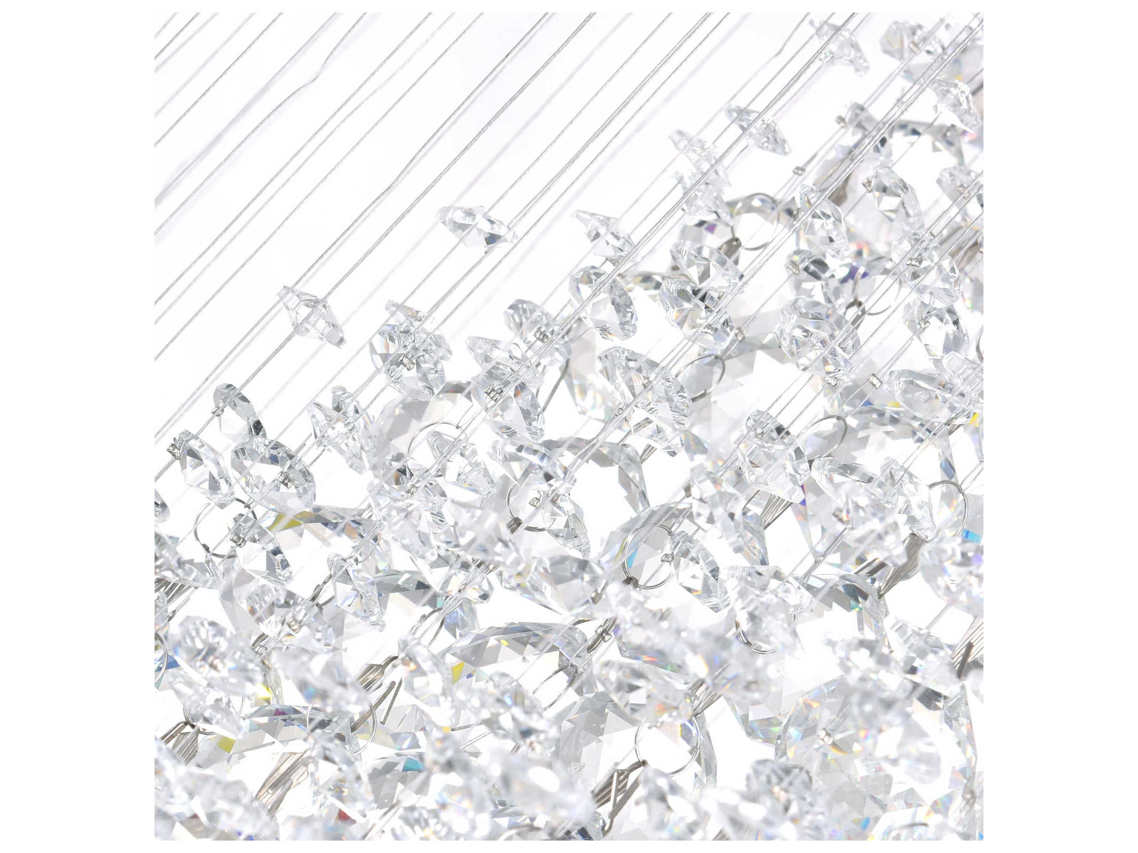 CWI Lighting Ribbon 10-Light Chrome Flush Mount