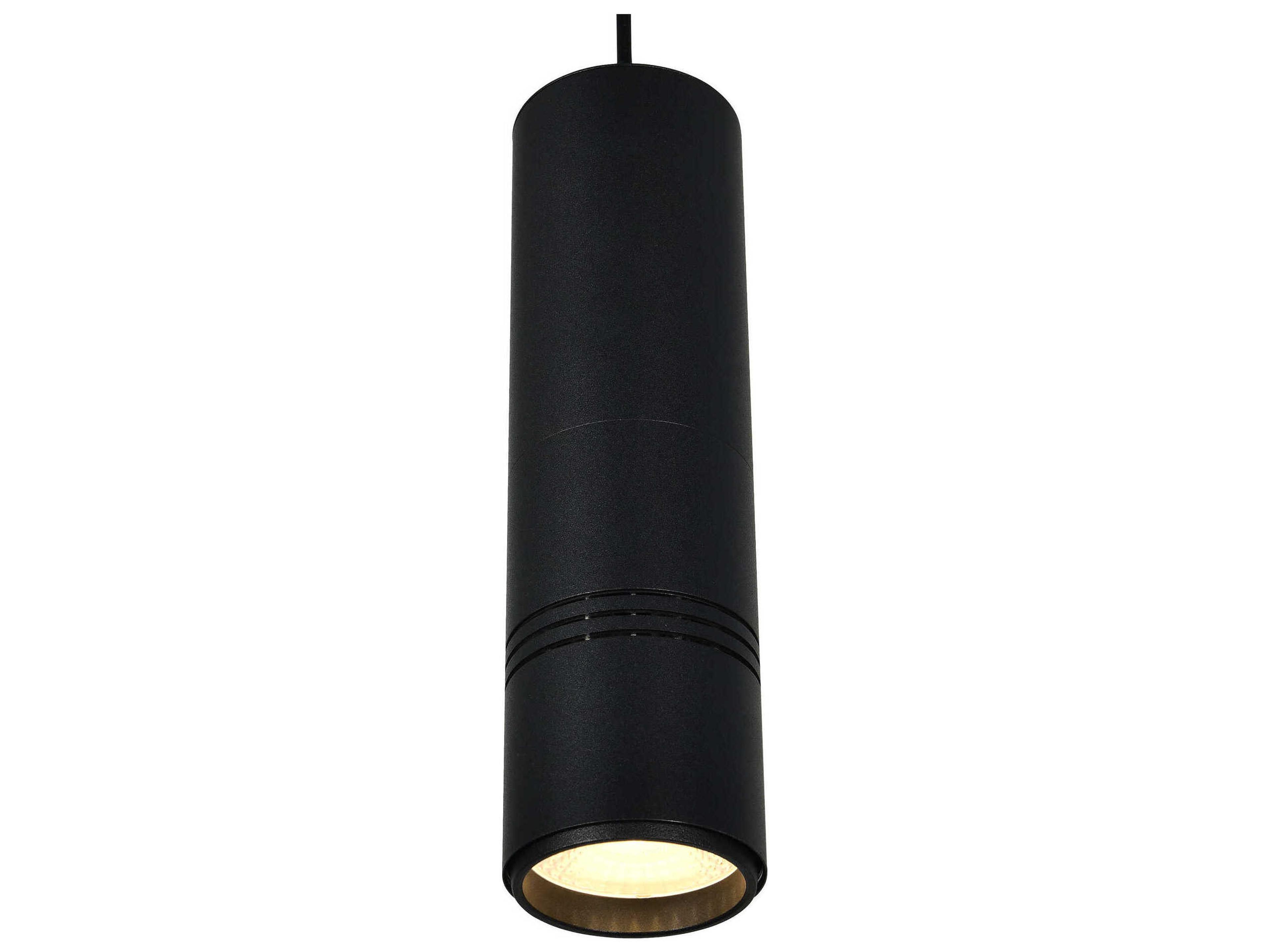 CWI Lighting Stowe Sand Black Cylinder Mini Pendant