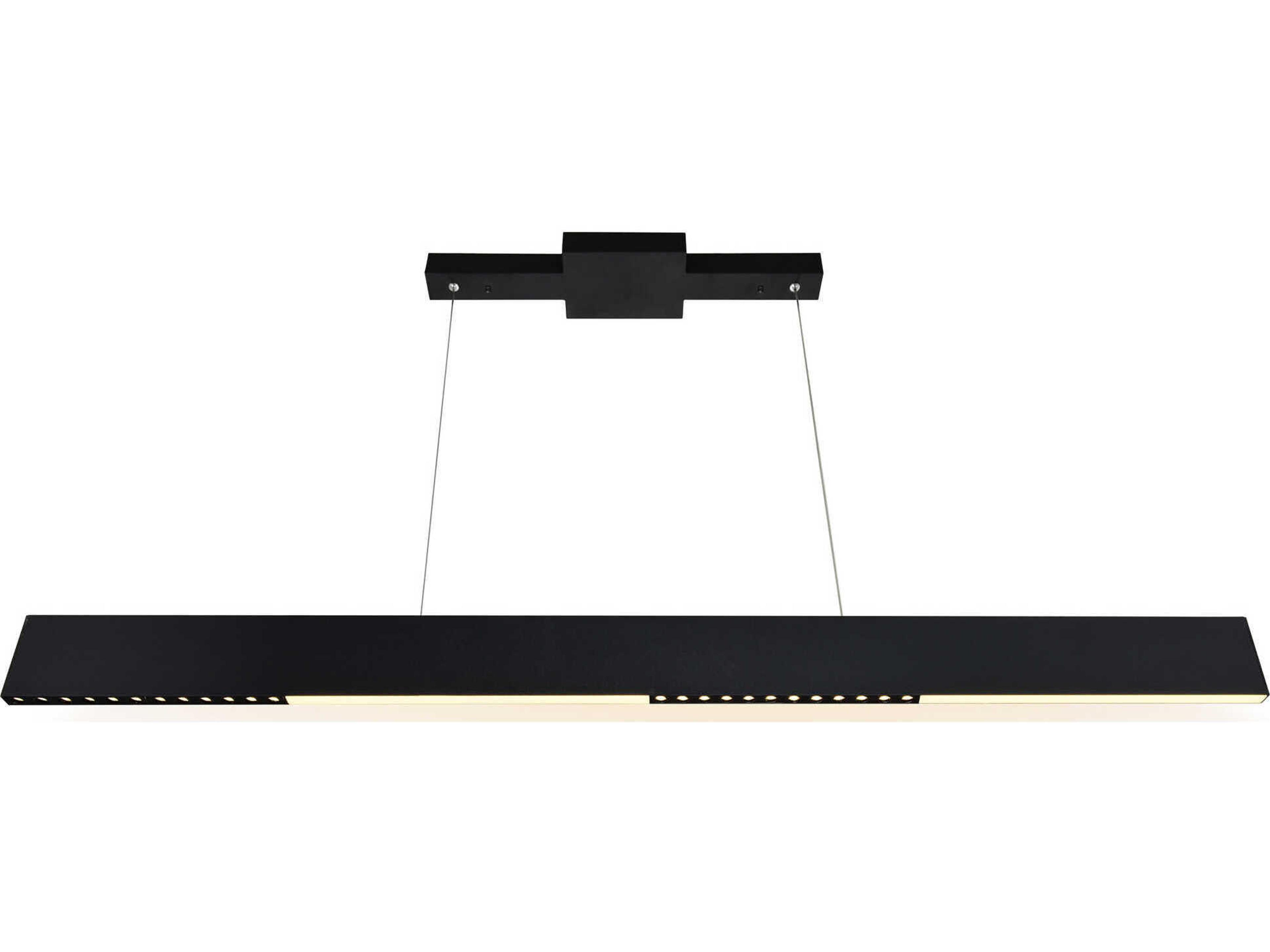 CWI Lighting Bellagio Black Linear Island Pendant