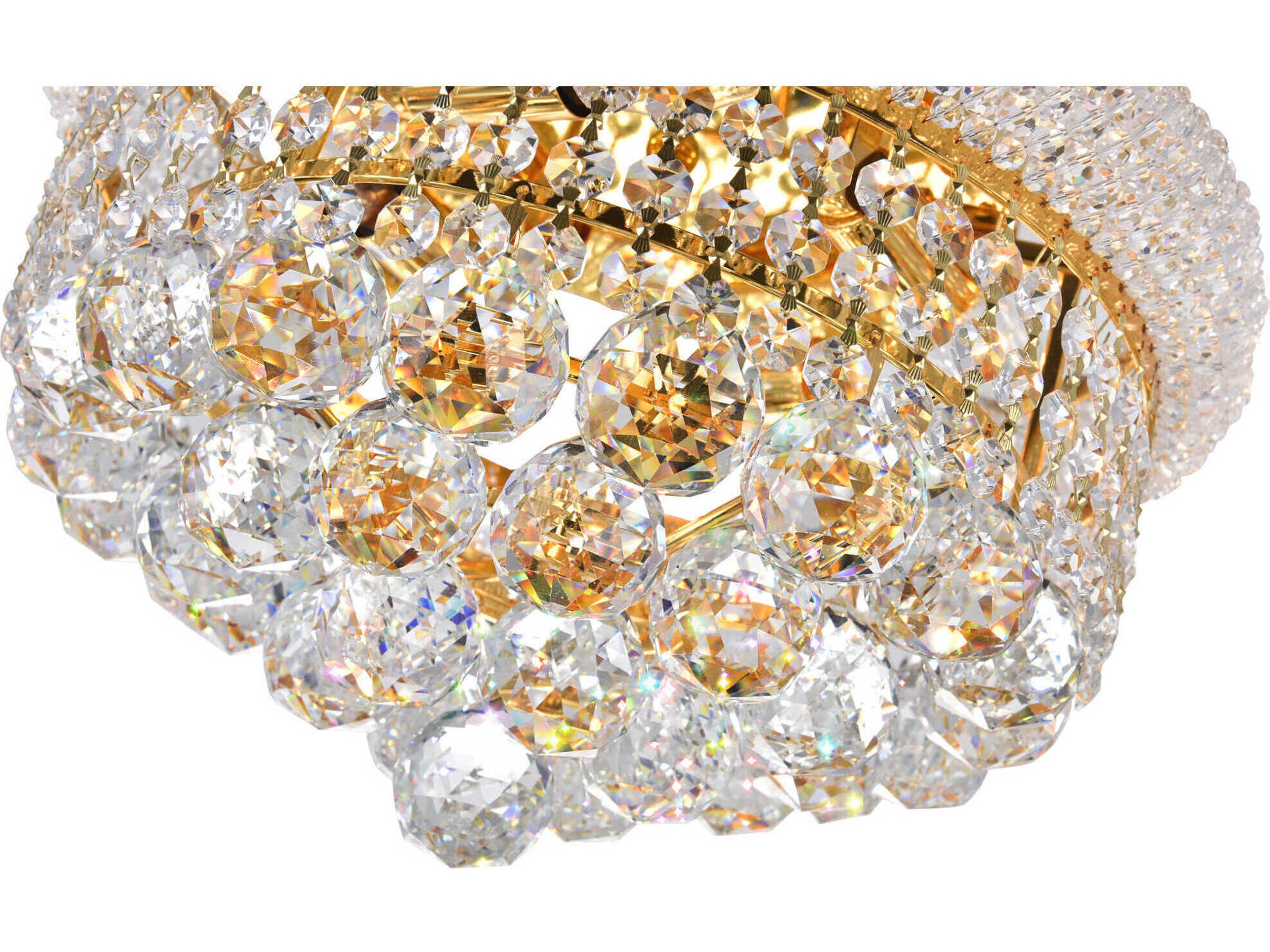 CWI Lighting Empire 4-Light Gold Traditional Flush Mount