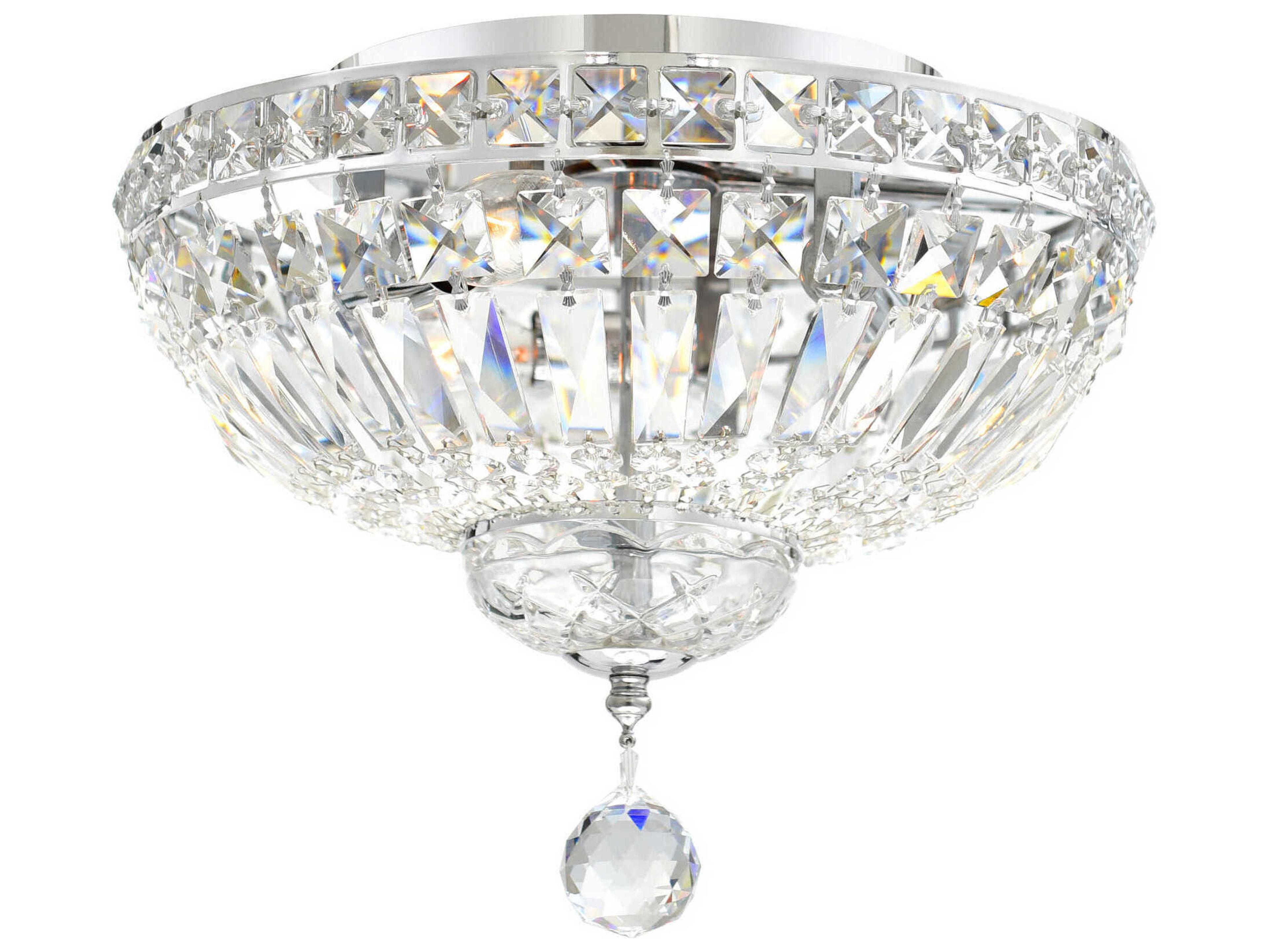 CWI Lighting Stefania 3-Light Chrome Traditional Flush Mount