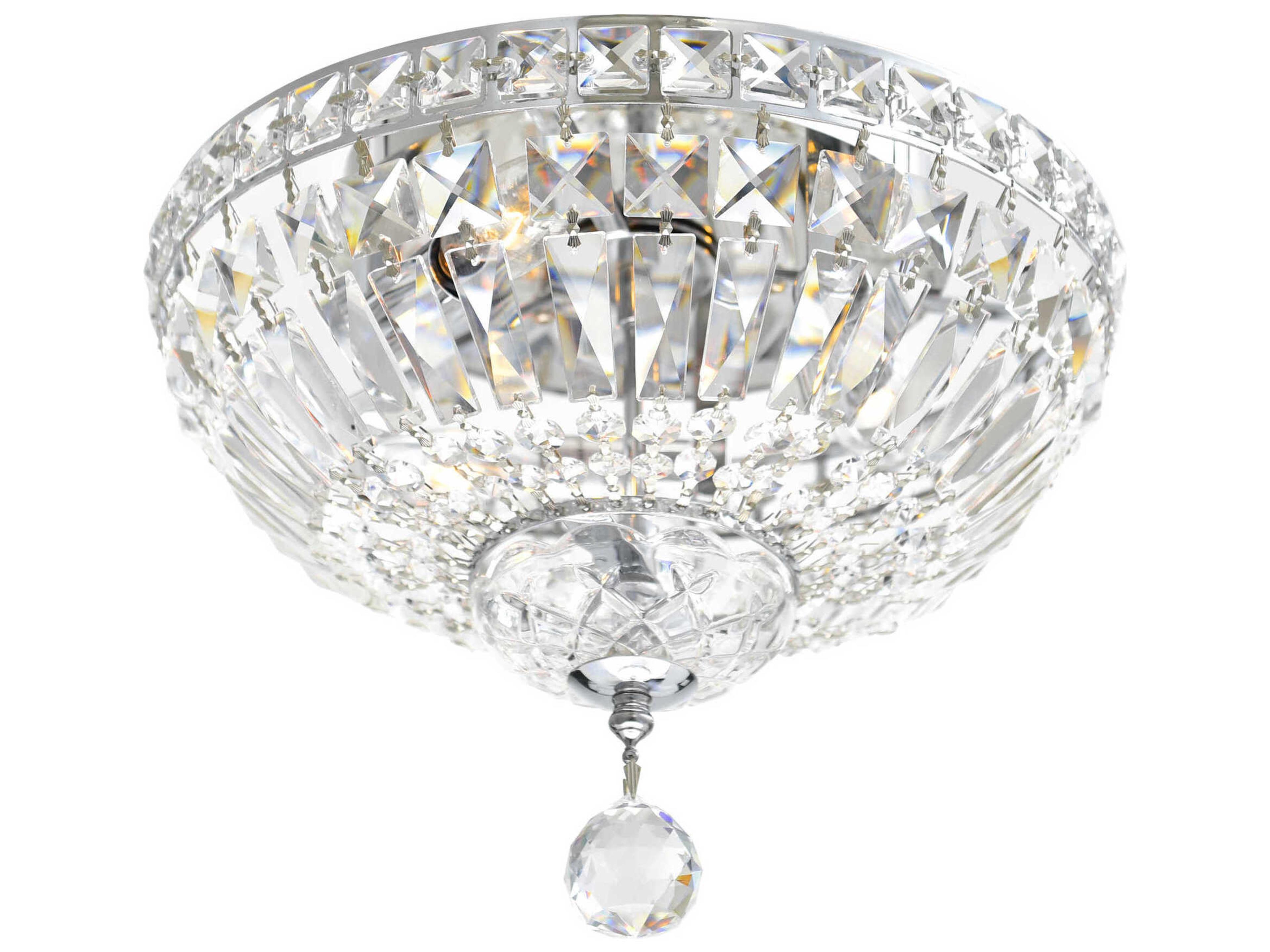 CWI Lighting Stefania 3-Light Chrome Traditional Flush Mount