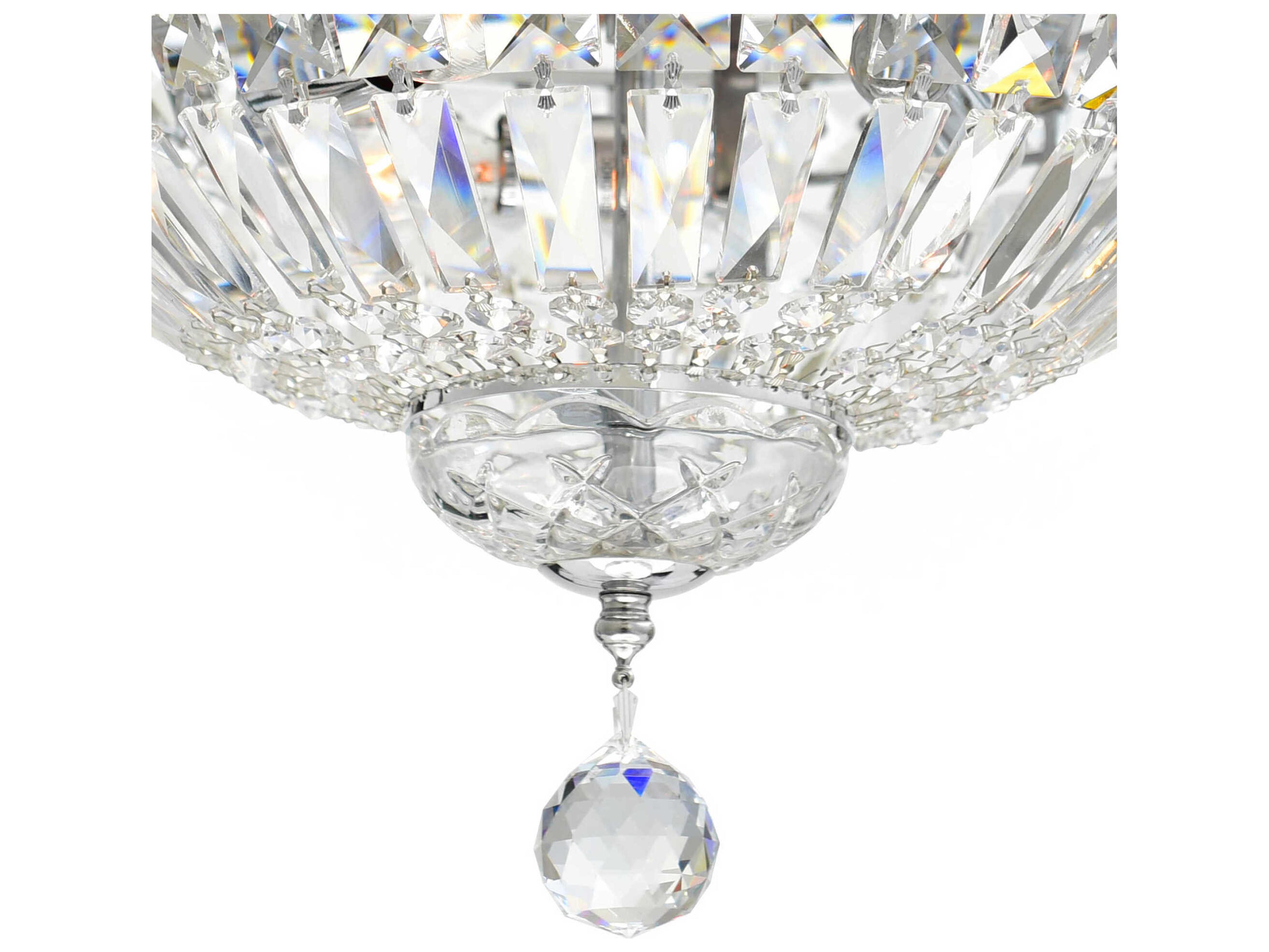 CWI Lighting Stefania 3-Light Chrome Traditional Flush Mount