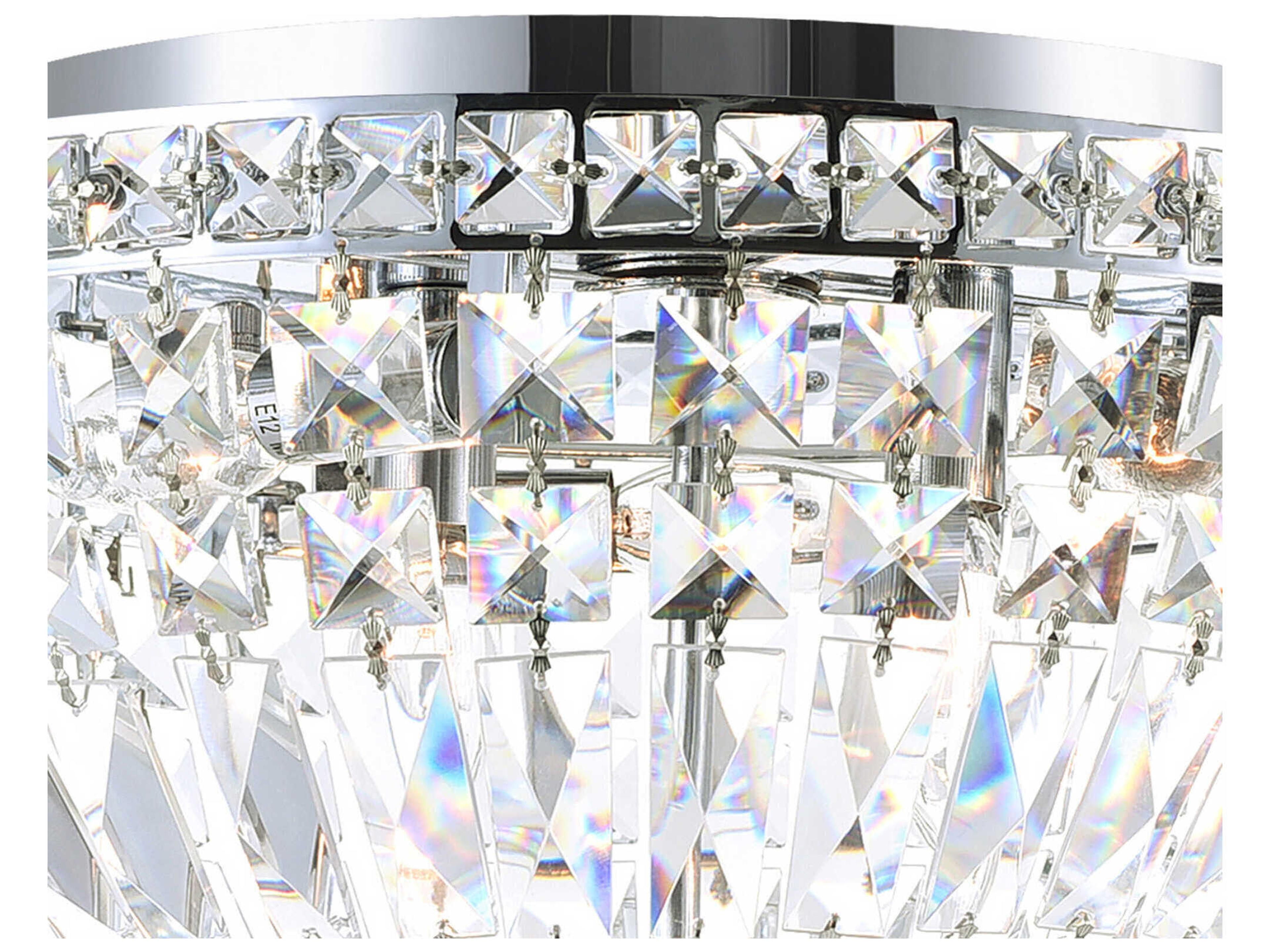 CWI Lighting Stefania 5-Light Chrome Traditional Flush Mount