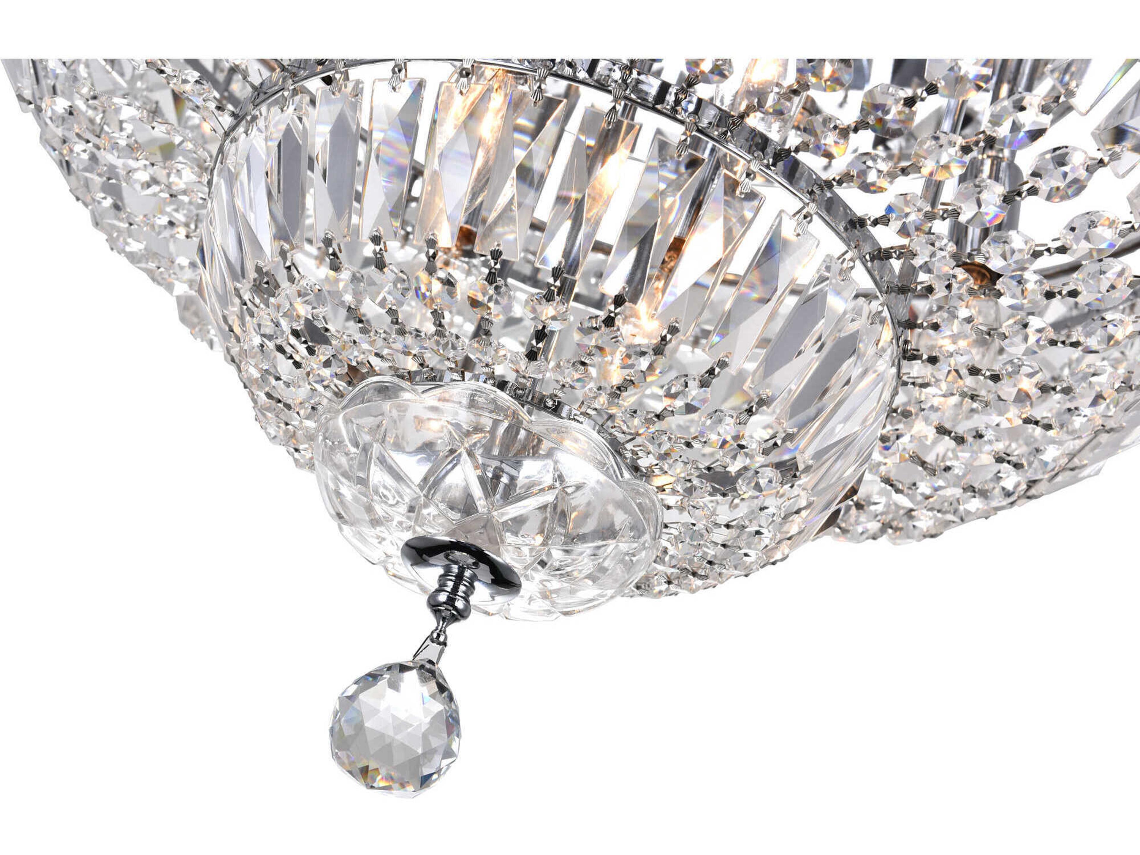 CWI Lighting Stefania 8-Light Chrome Traditional Flush Mount