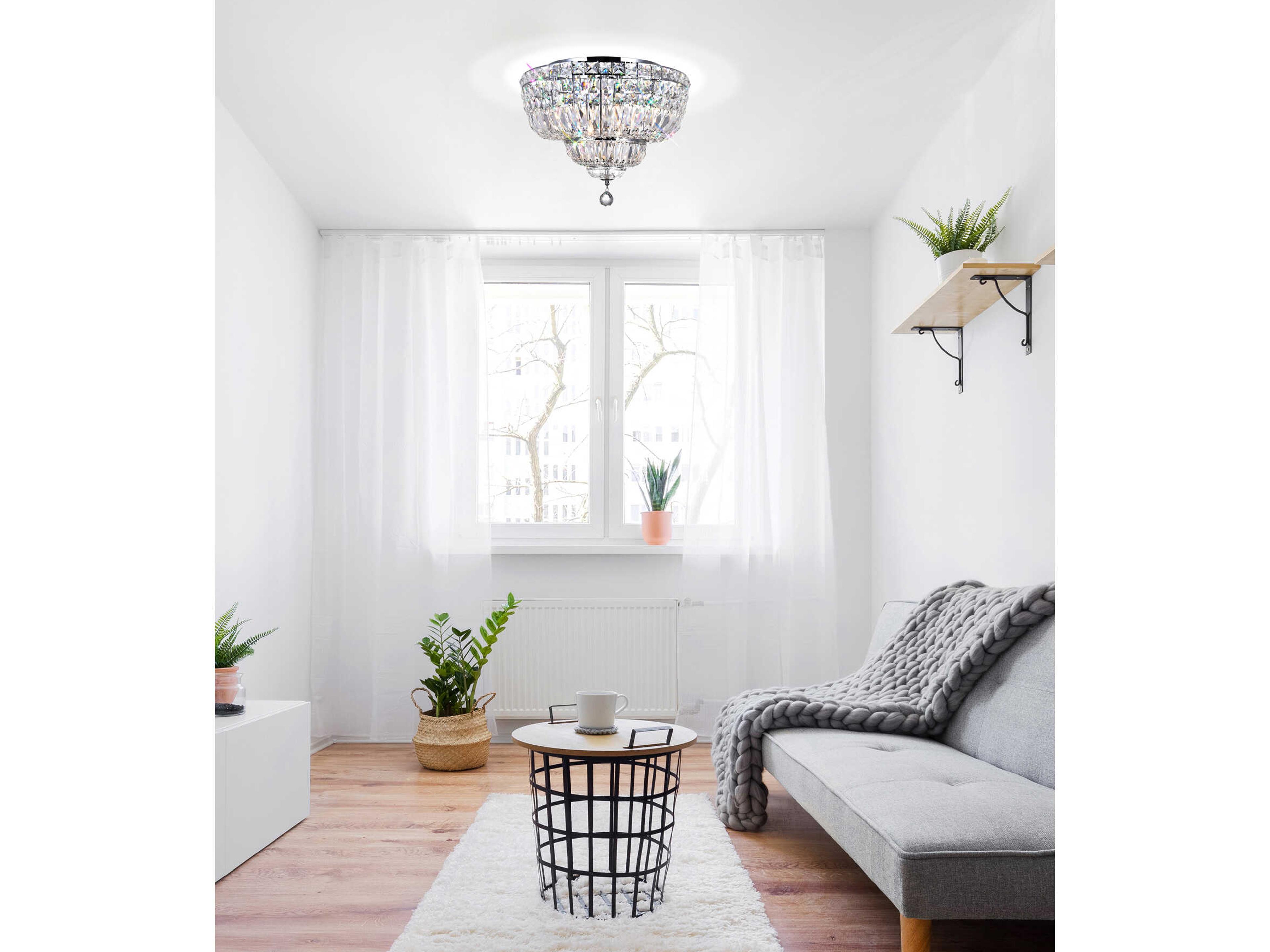 CWI Lighting Stefania 8-Light Chrome Traditional Flush Mount