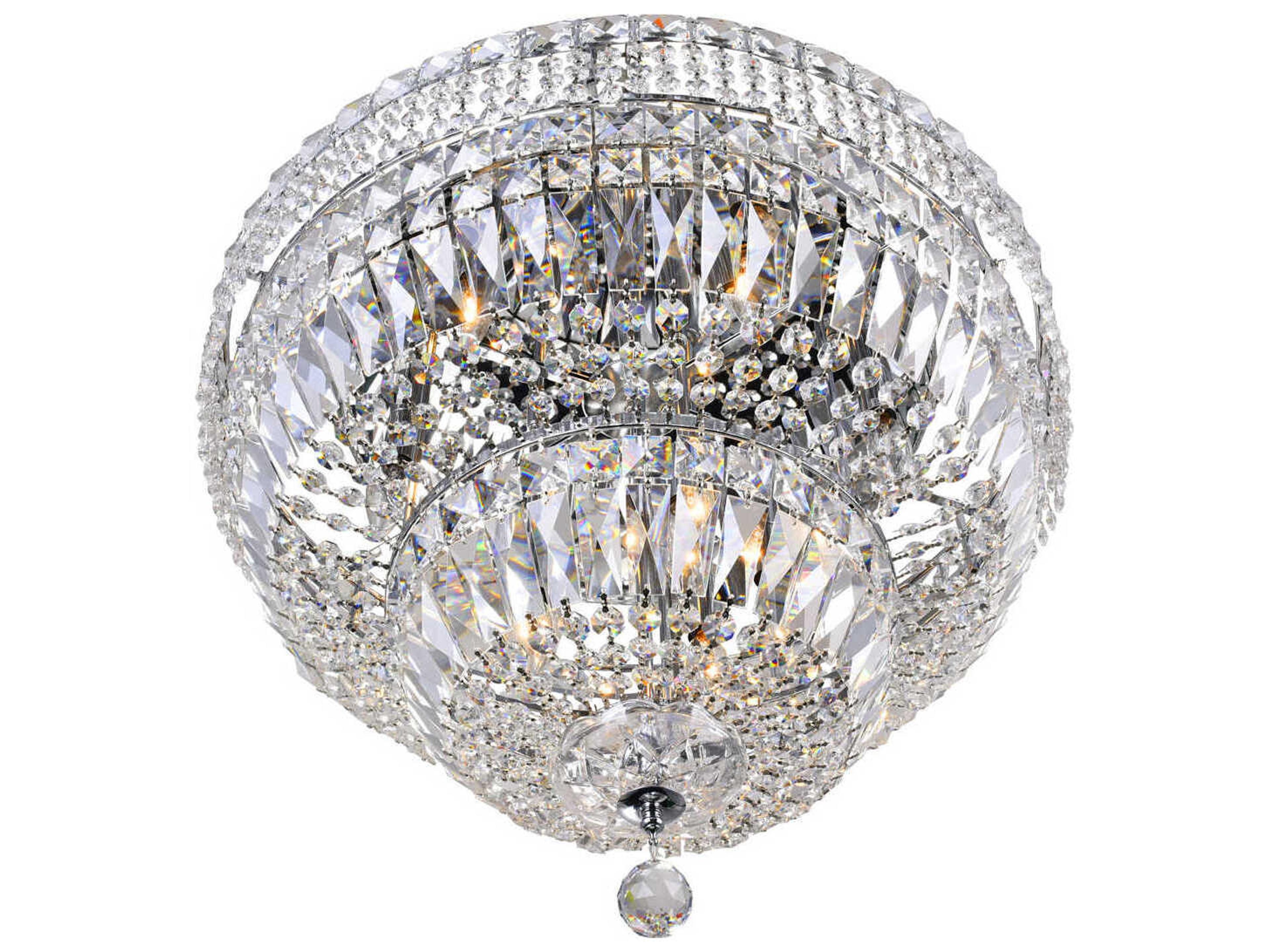 CWI Lighting Stefania 9-Light Chrome Traditional Flush Mount