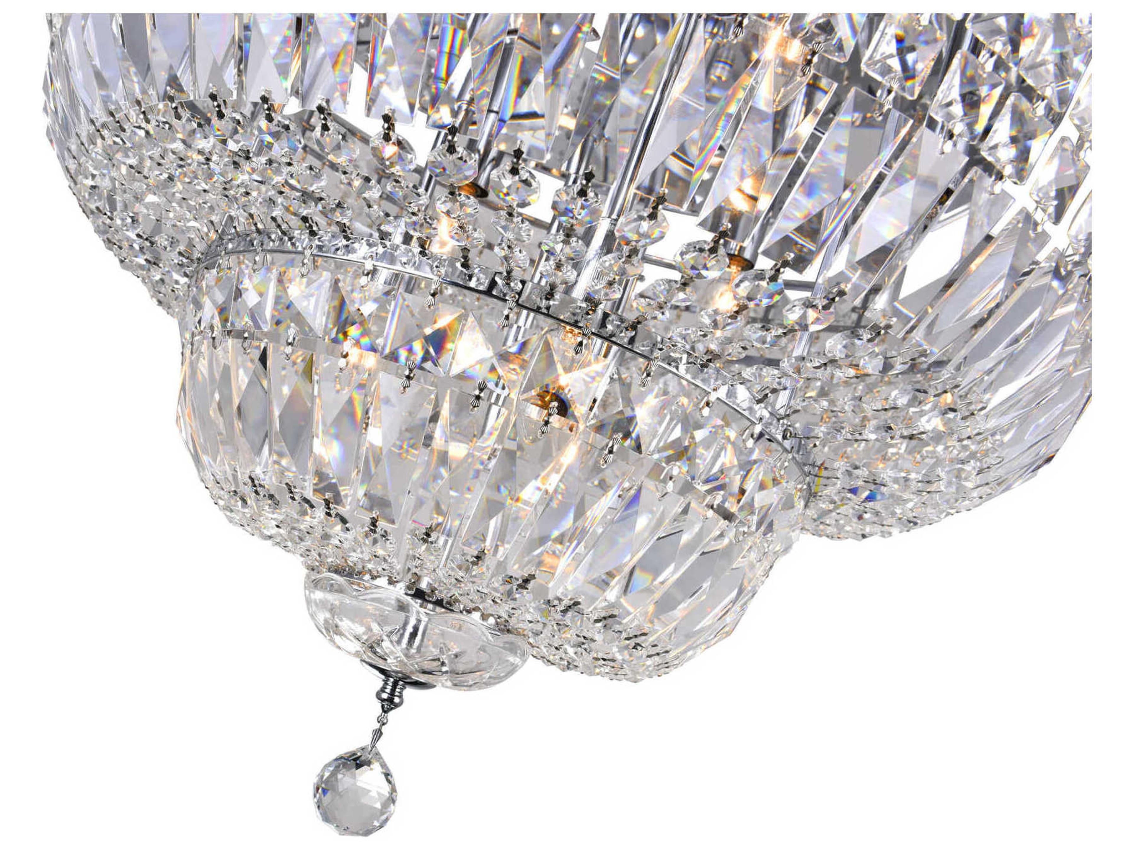 CWI Lighting Stefania 9-Light Chrome Traditional Flush Mount