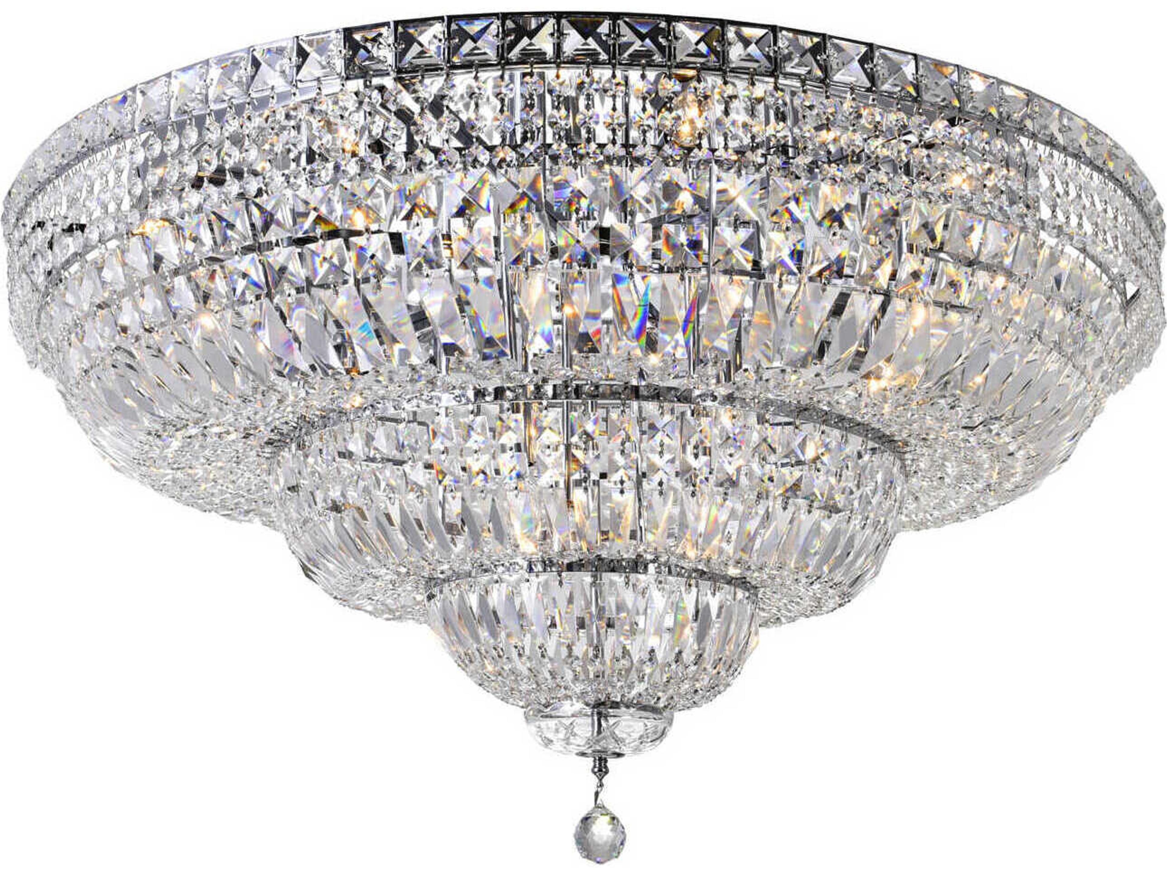 Stefania 21-Light Chrome Traditional Flush Mount