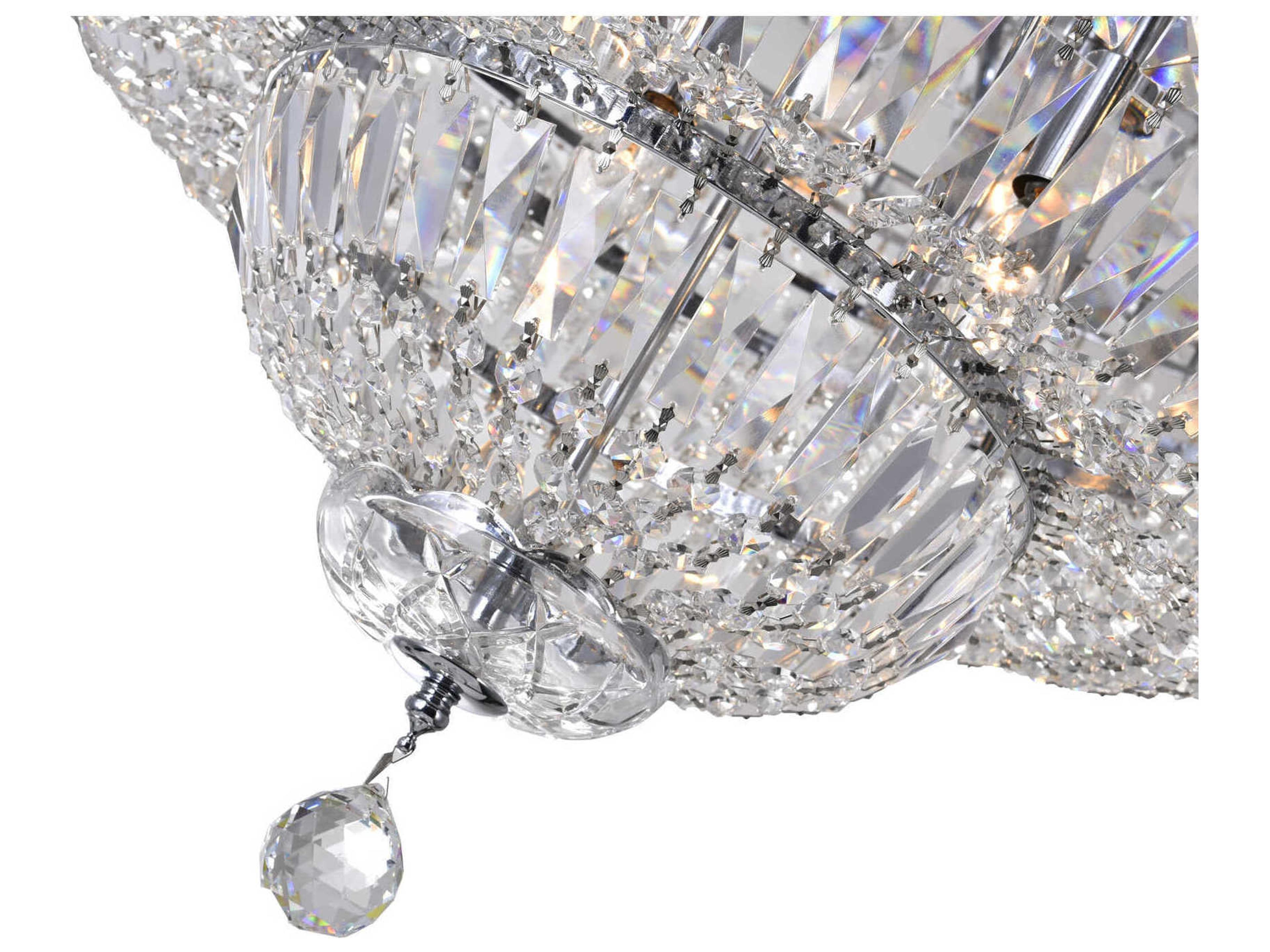 CWI Lighting Stefania 21-Light Chrome Traditional Flush Mount