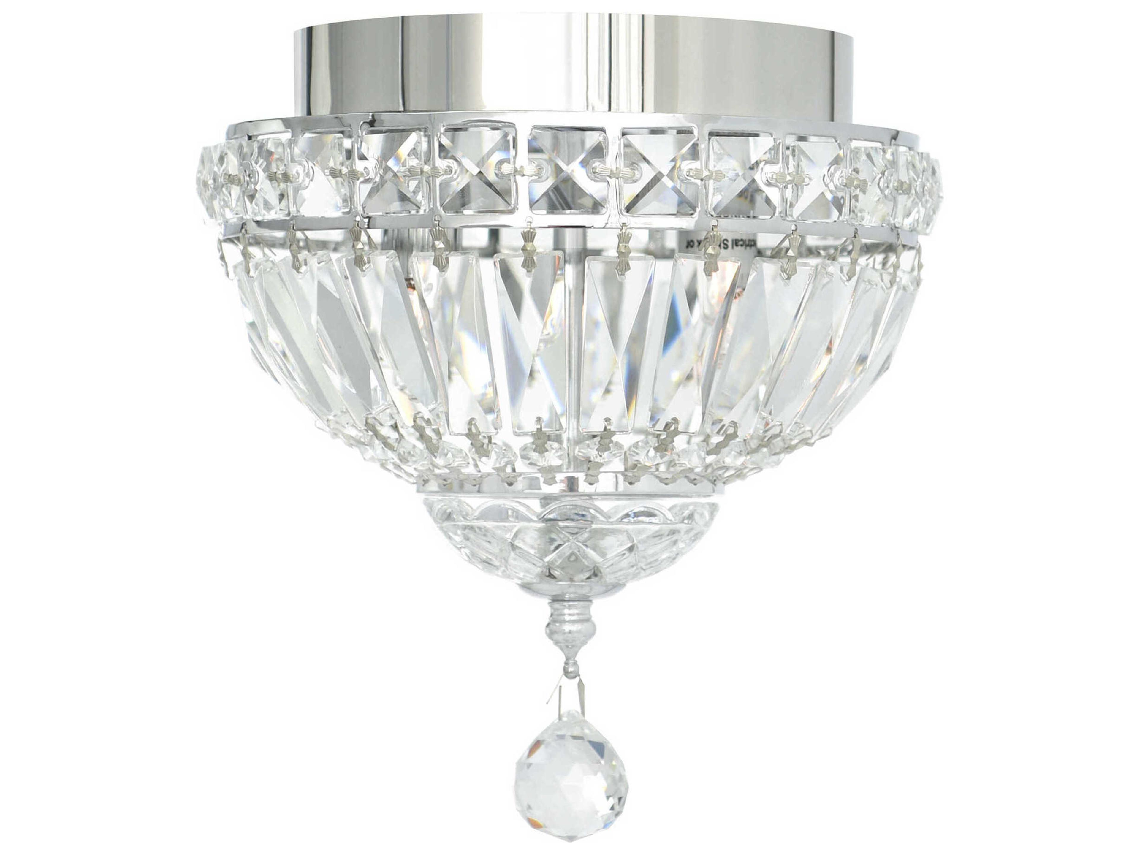 Stefania 2-Light Crystal Flush Mount Modern Chrome