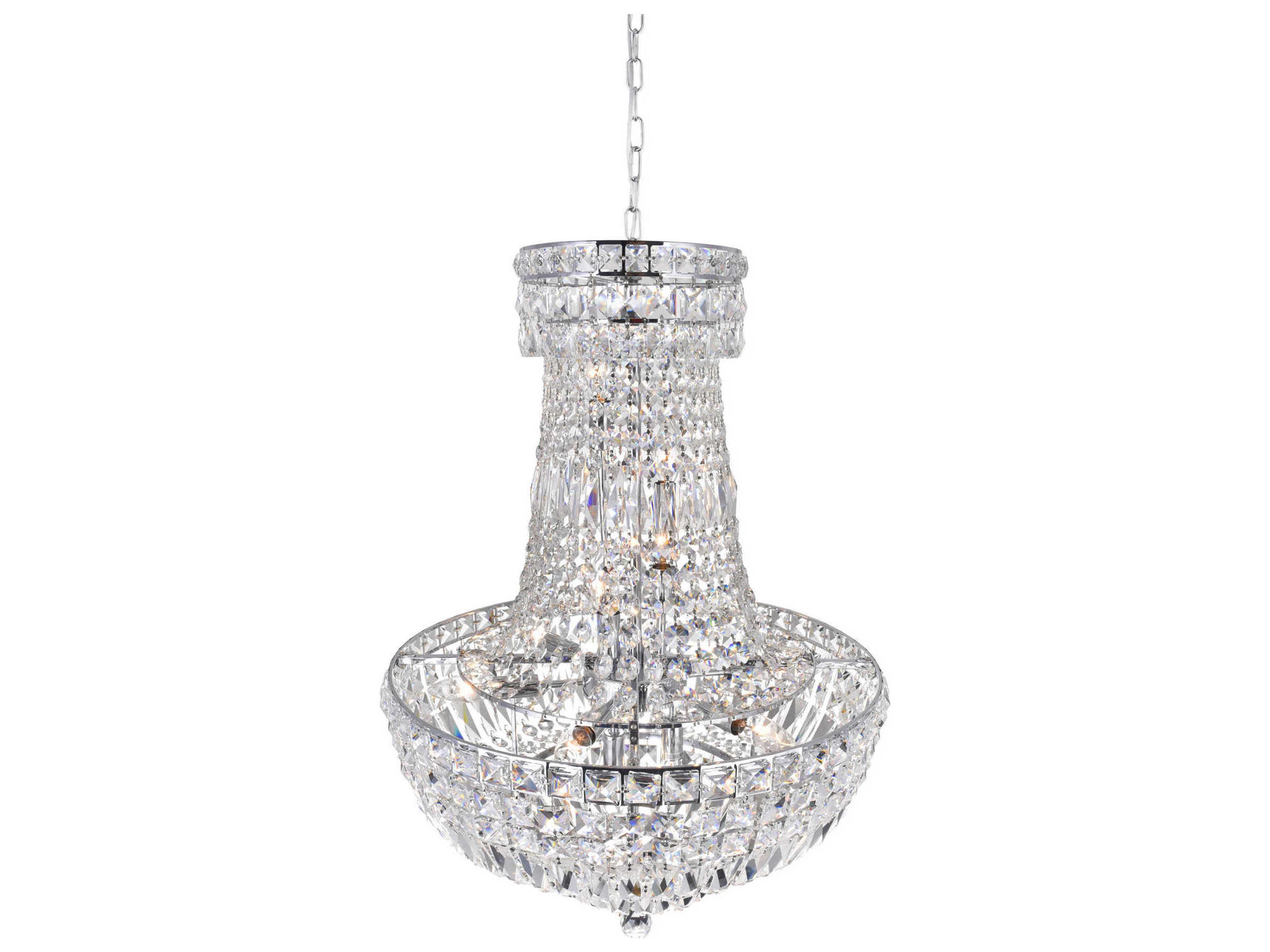 CWI Lighting Stefania 13-Light Chrome Traditional Empire Chandelier