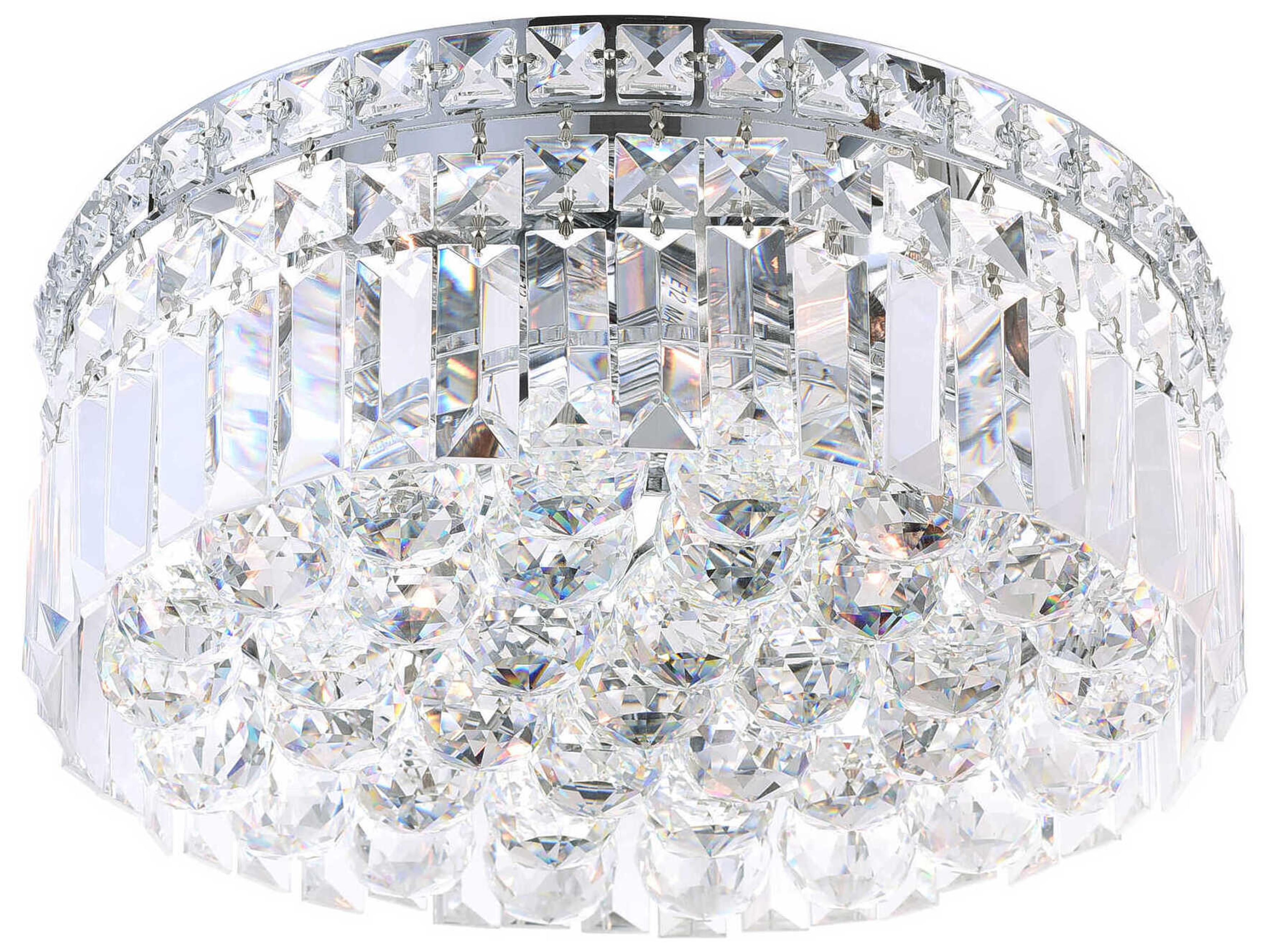 CWI Lighting Colosseum 4-Light Chrome Round Flush Mount
