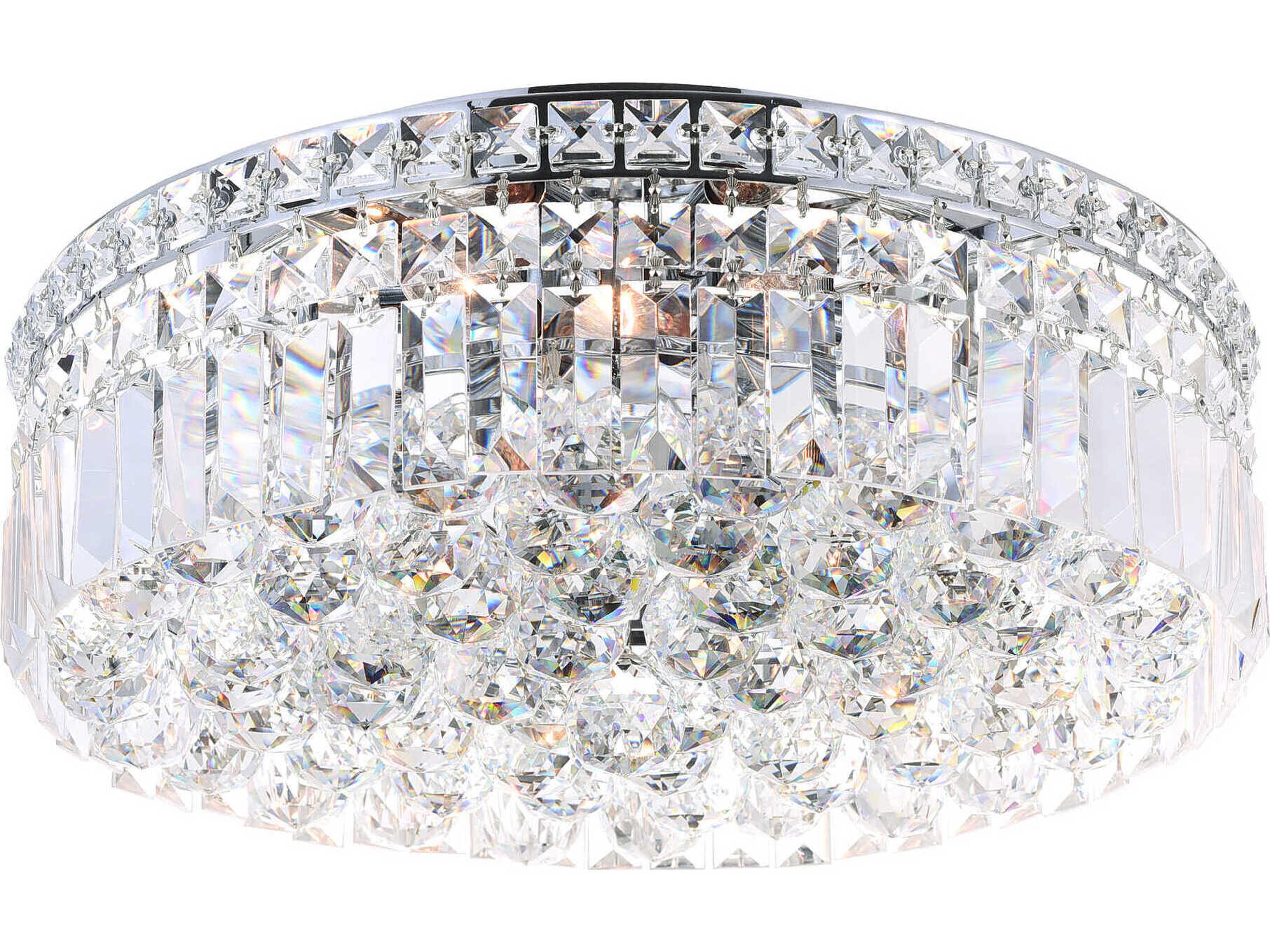 CWI Lighting Colosseum 4-Light Chrome Round Flush Mount