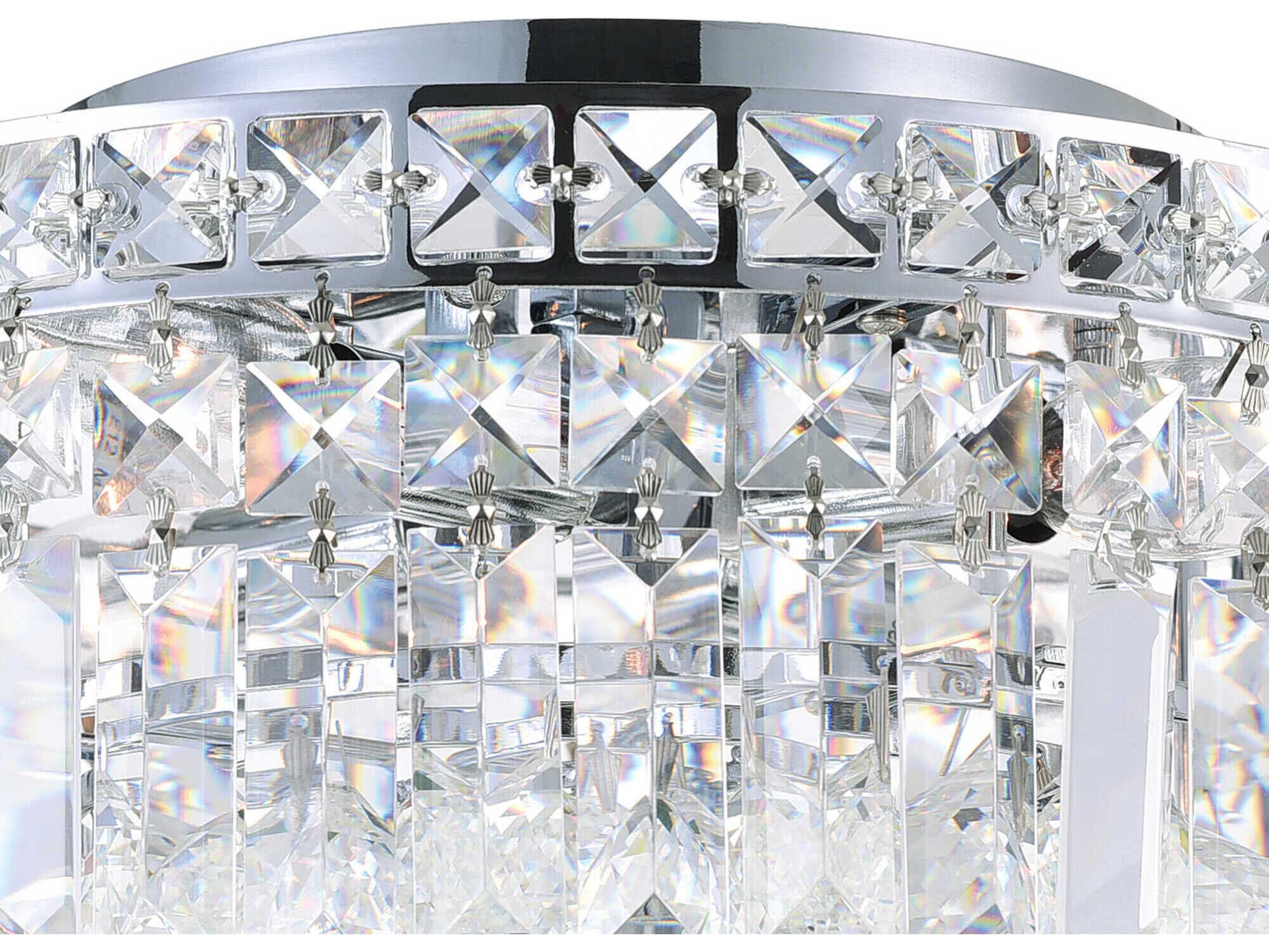 CWI Lighting Colosseum 5-Light Chrome Round Flush Mount
