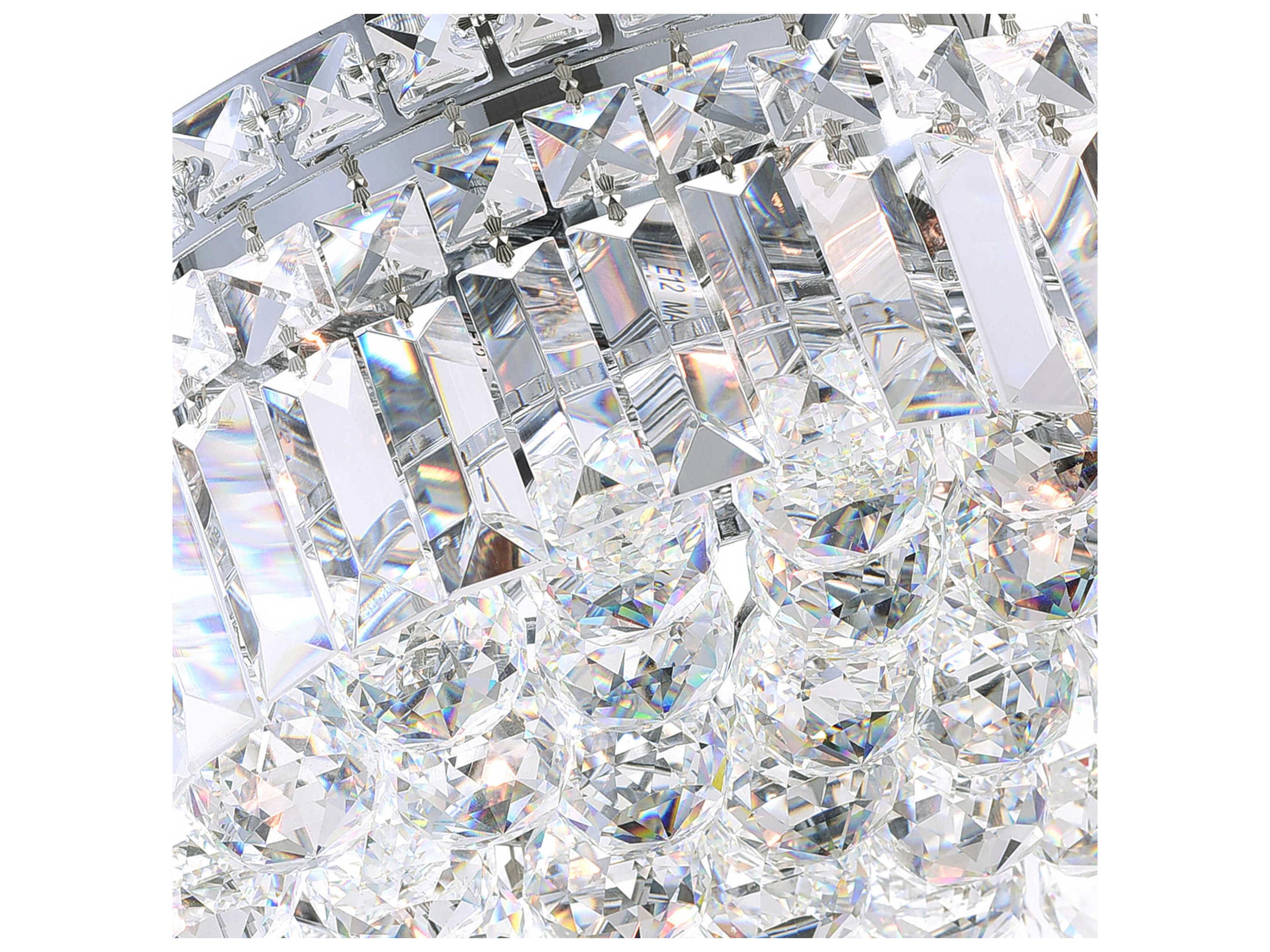 CWI Lighting Colosseum 8-Light Chrome Round Flush Mount