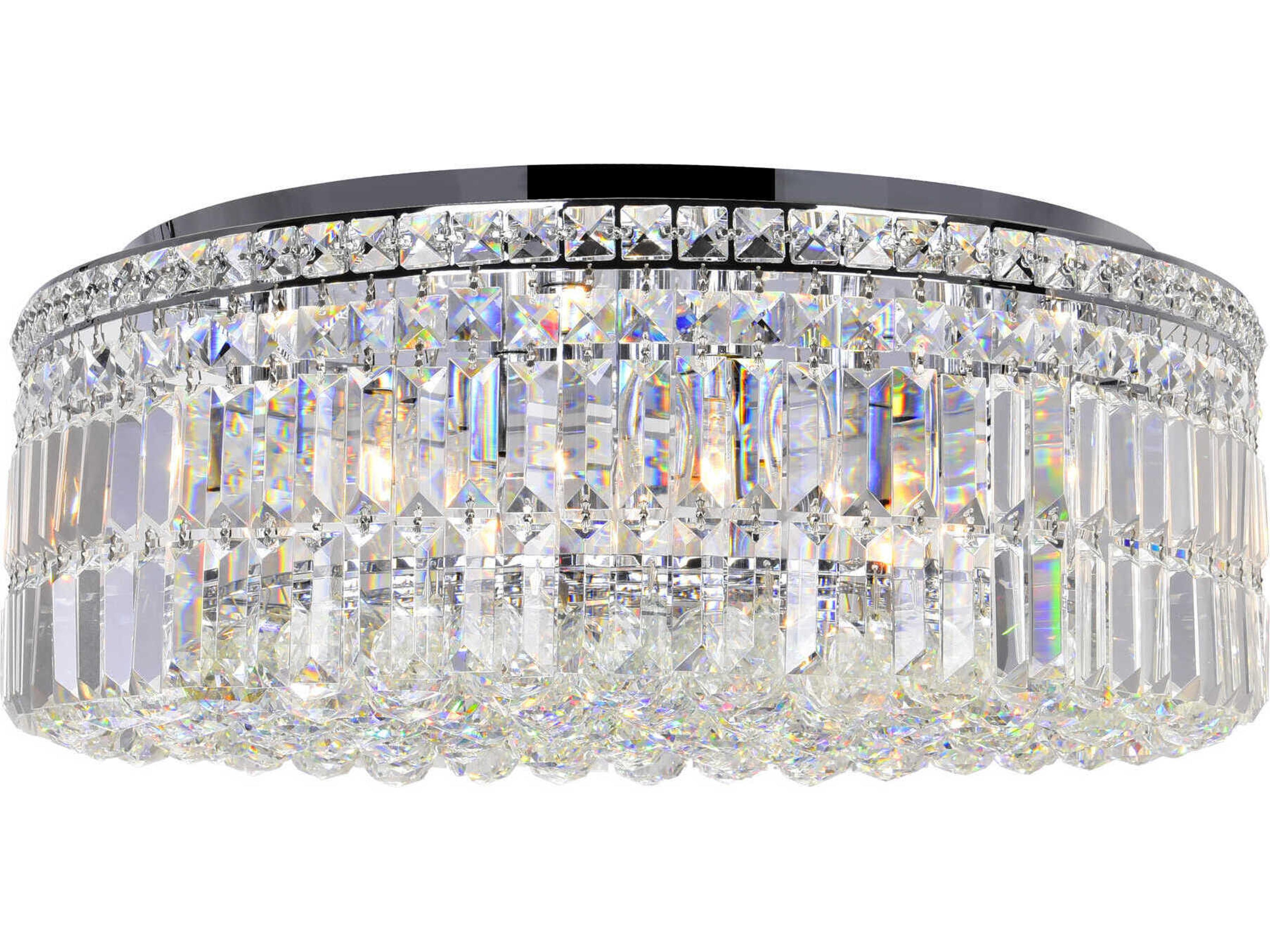 Colosseum 10-Light Chrome Round Flush Mount