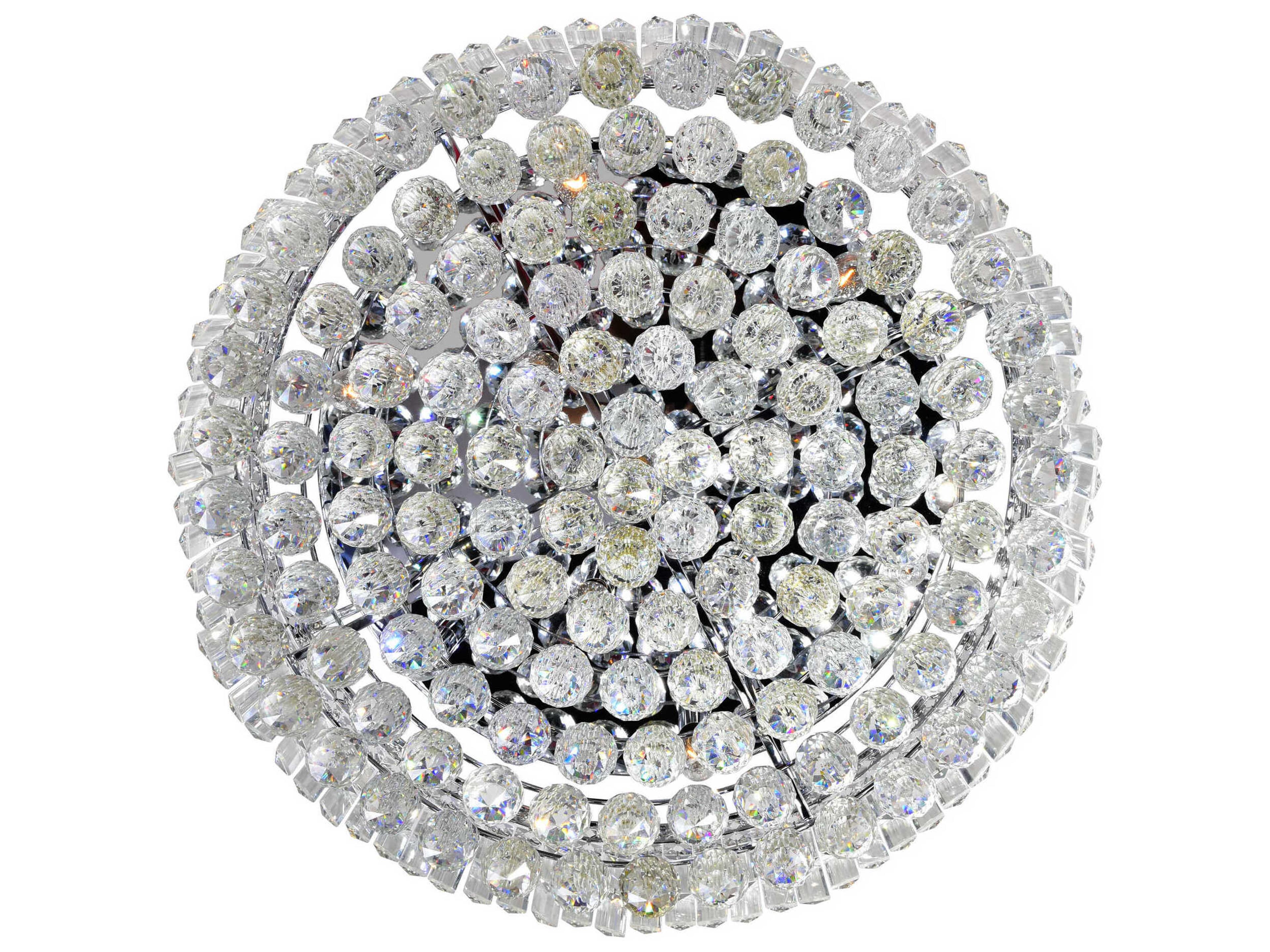 CWI Lighting Colosseum 10-Light Chrome Round Flush Mount