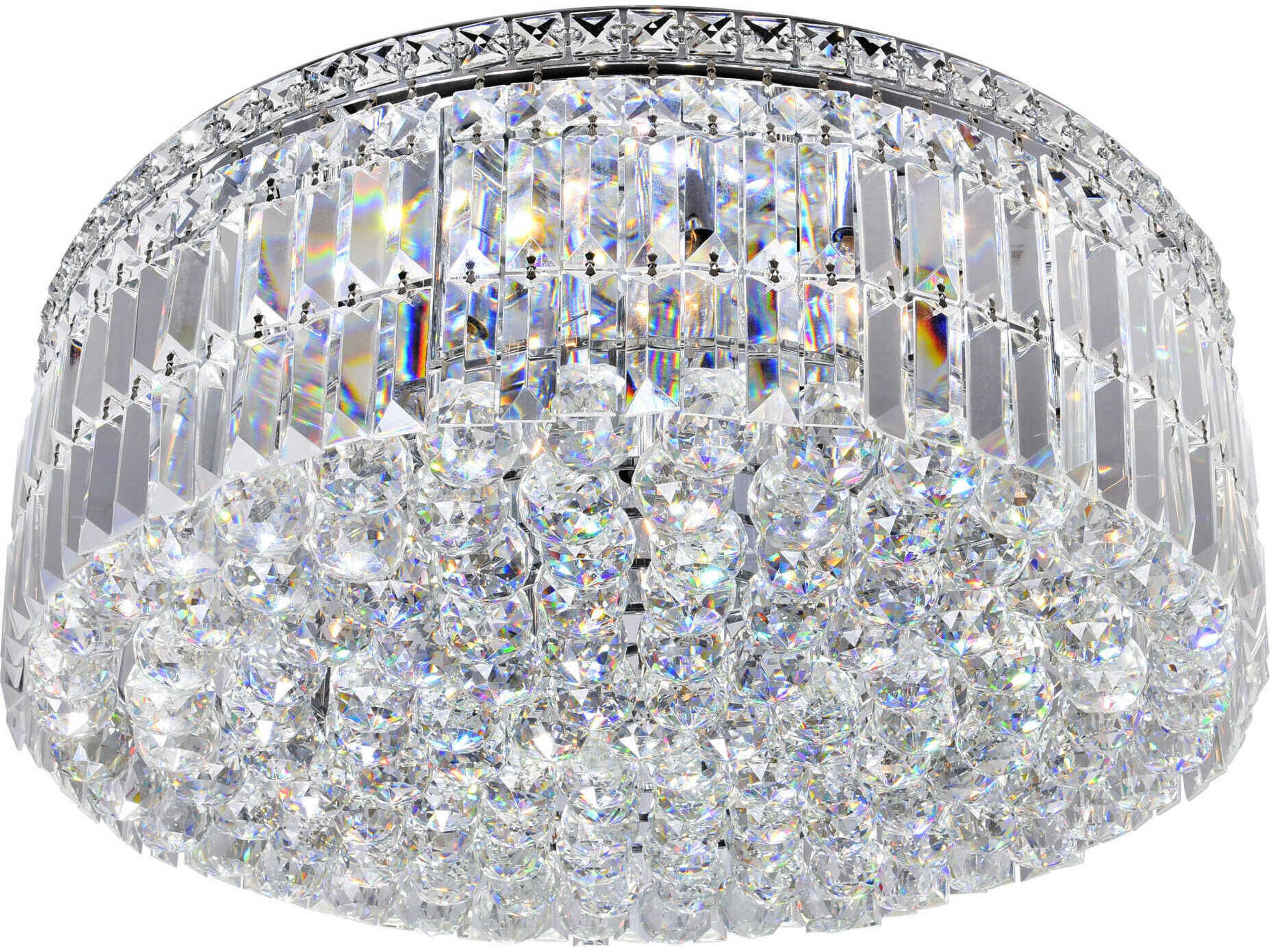 CWI Lighting Colosseum 10-Light Chrome Round Flush Mount