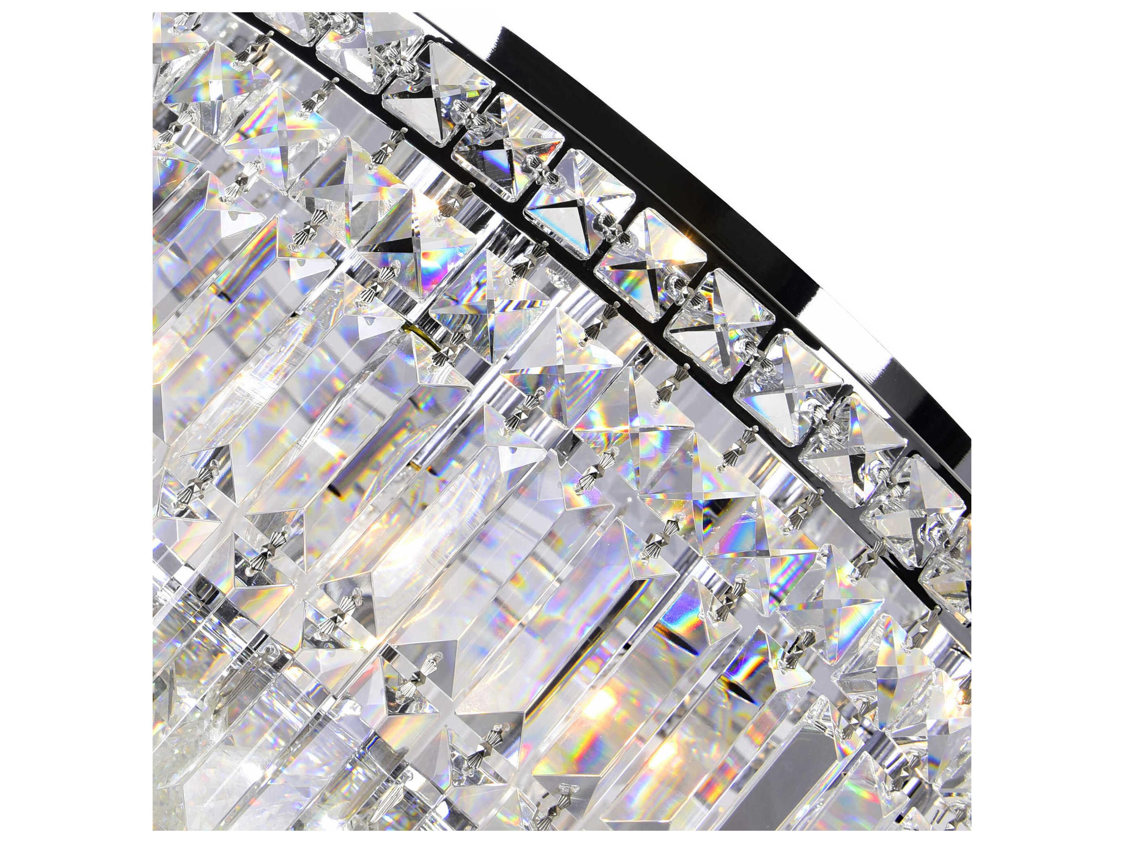 CWI Lighting Colosseum 10-Light Chrome Round Flush Mount