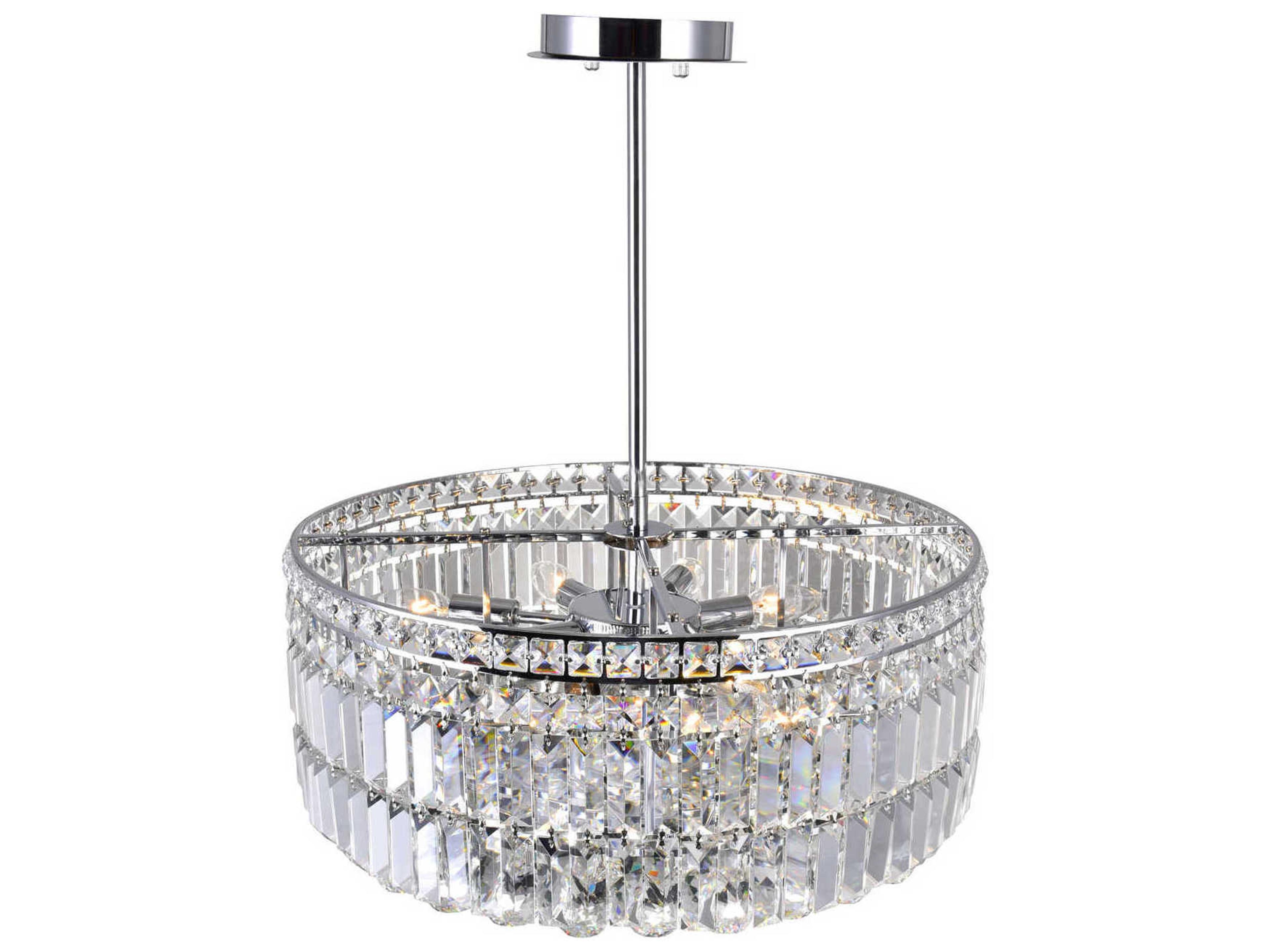 CWI Lighting Colosseum 8-Light Chrome Round Pendant