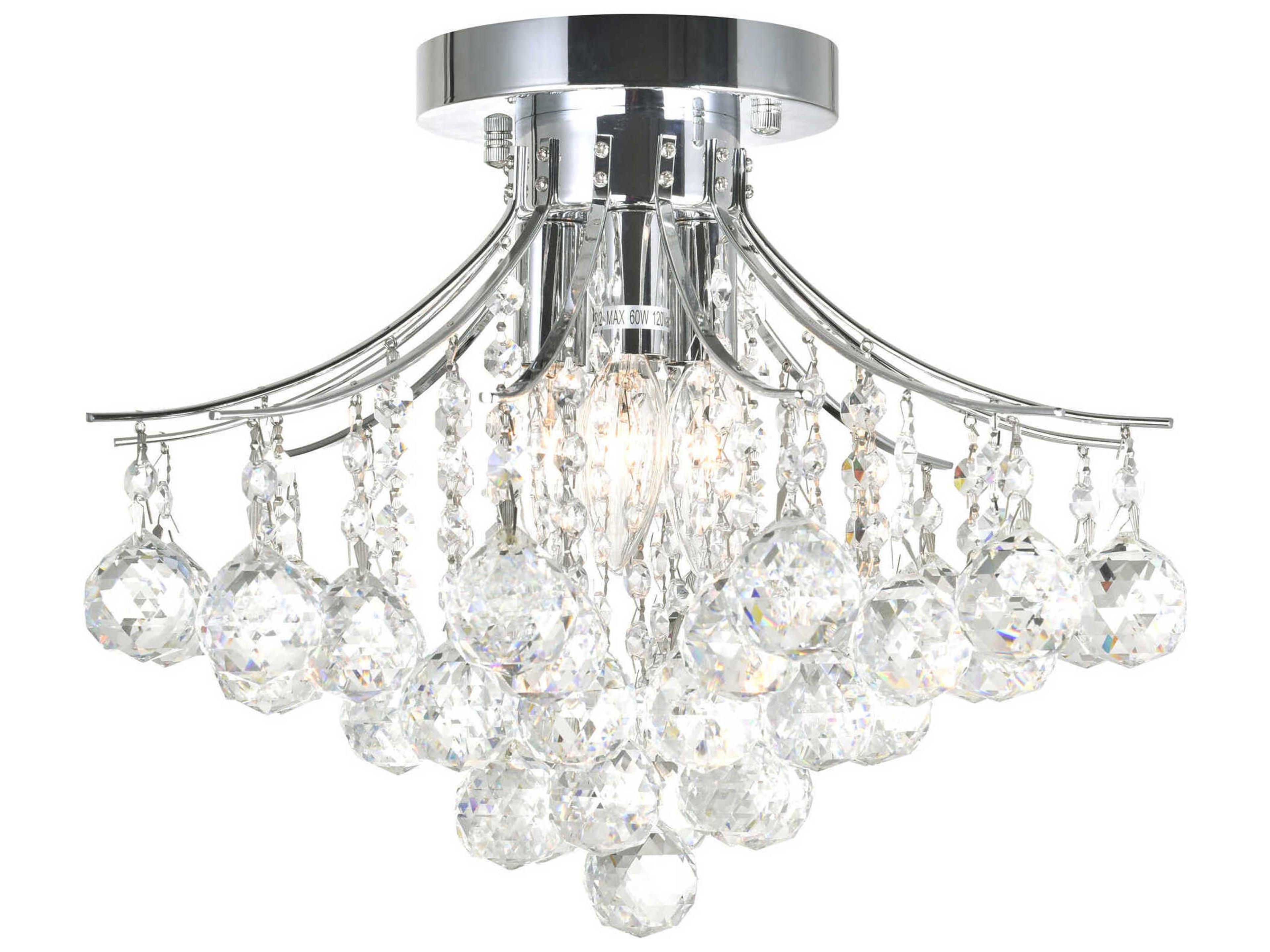 Princess 6-Light Chrome Traditional Semi Flush Mount