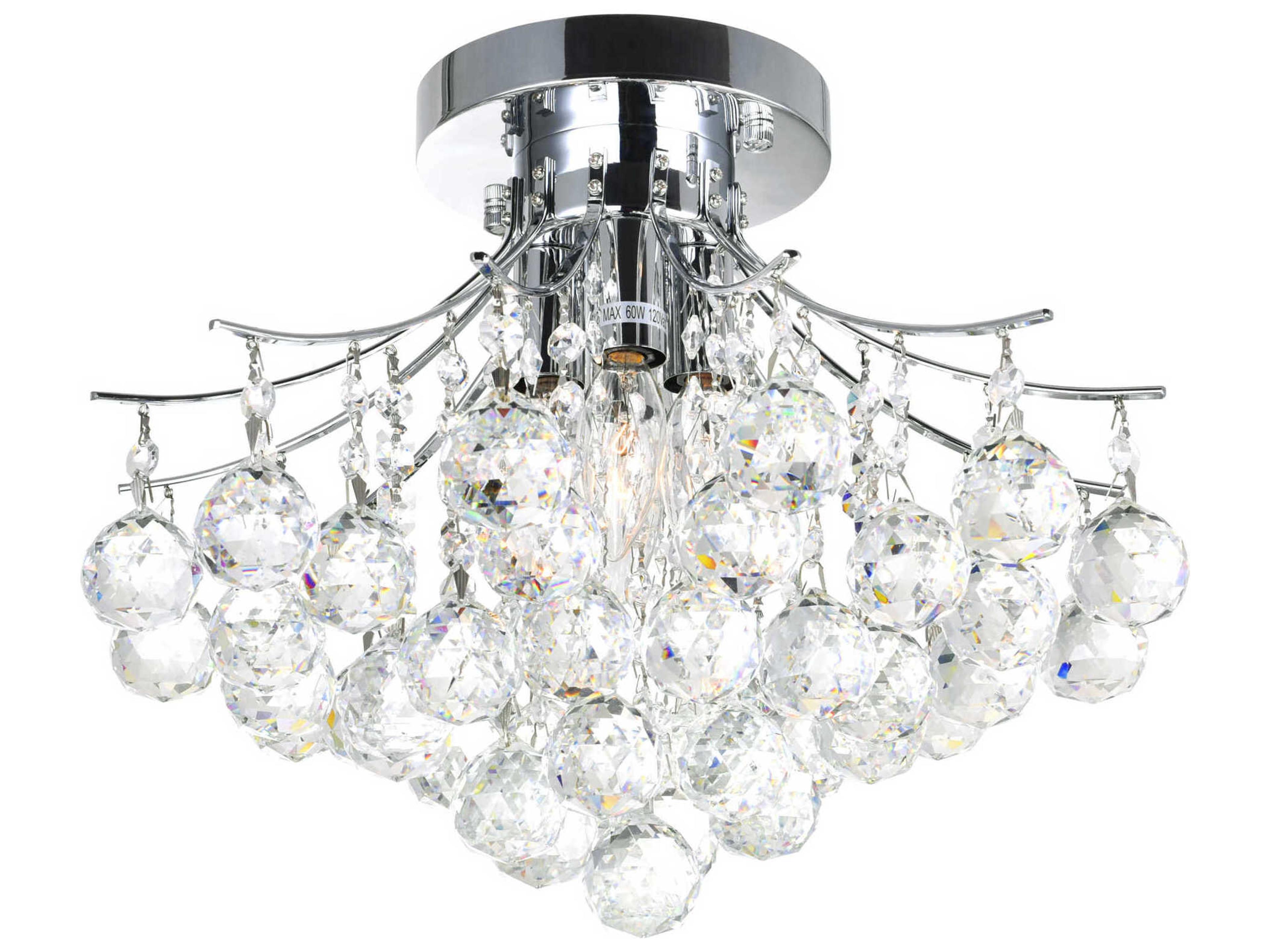 CWI Lighting Princess 6-Light Chrome Traditional Semi Flush Mount