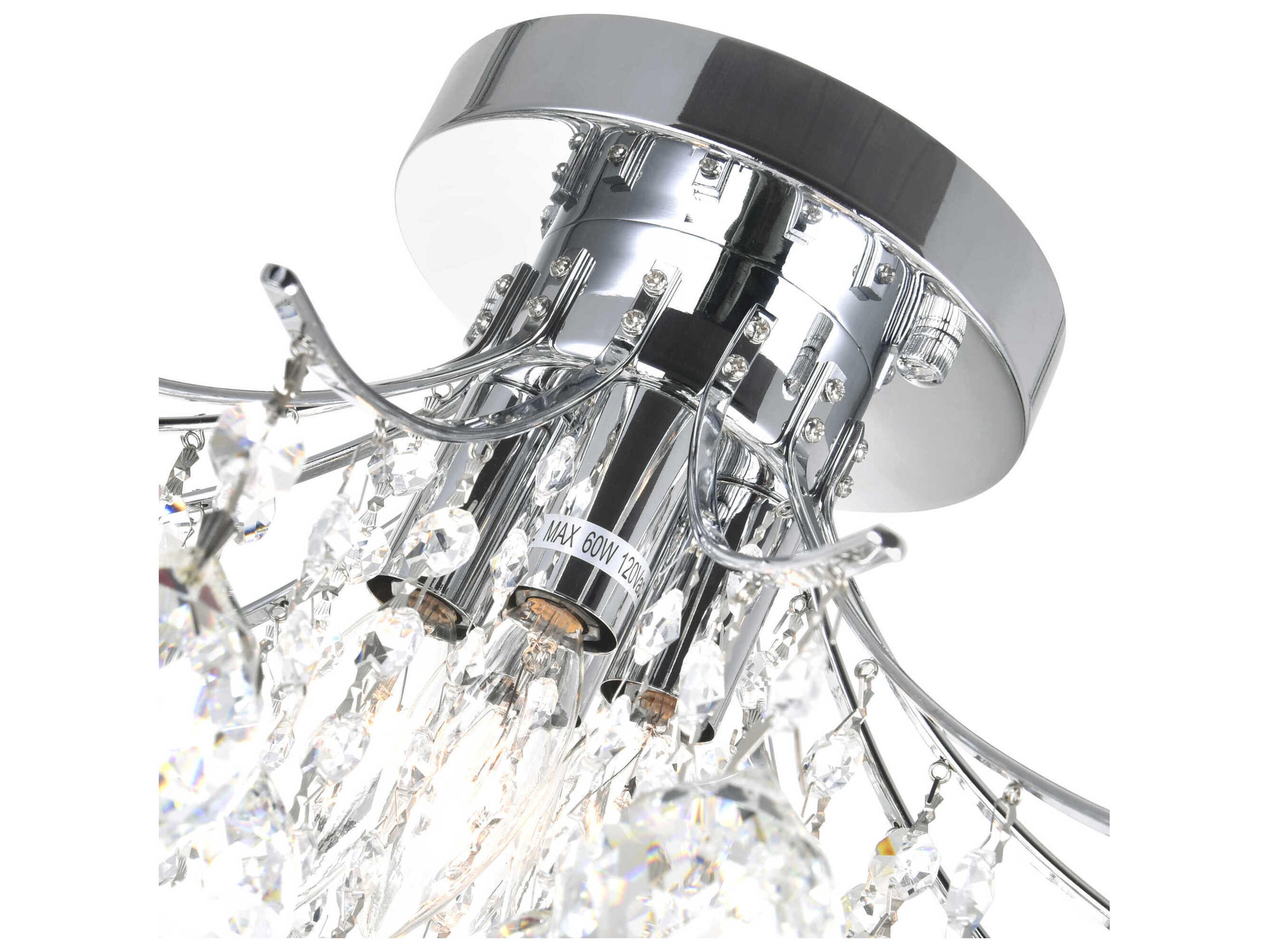 CWI Lighting Princess 6-Light Chrome Traditional Semi Flush Mount