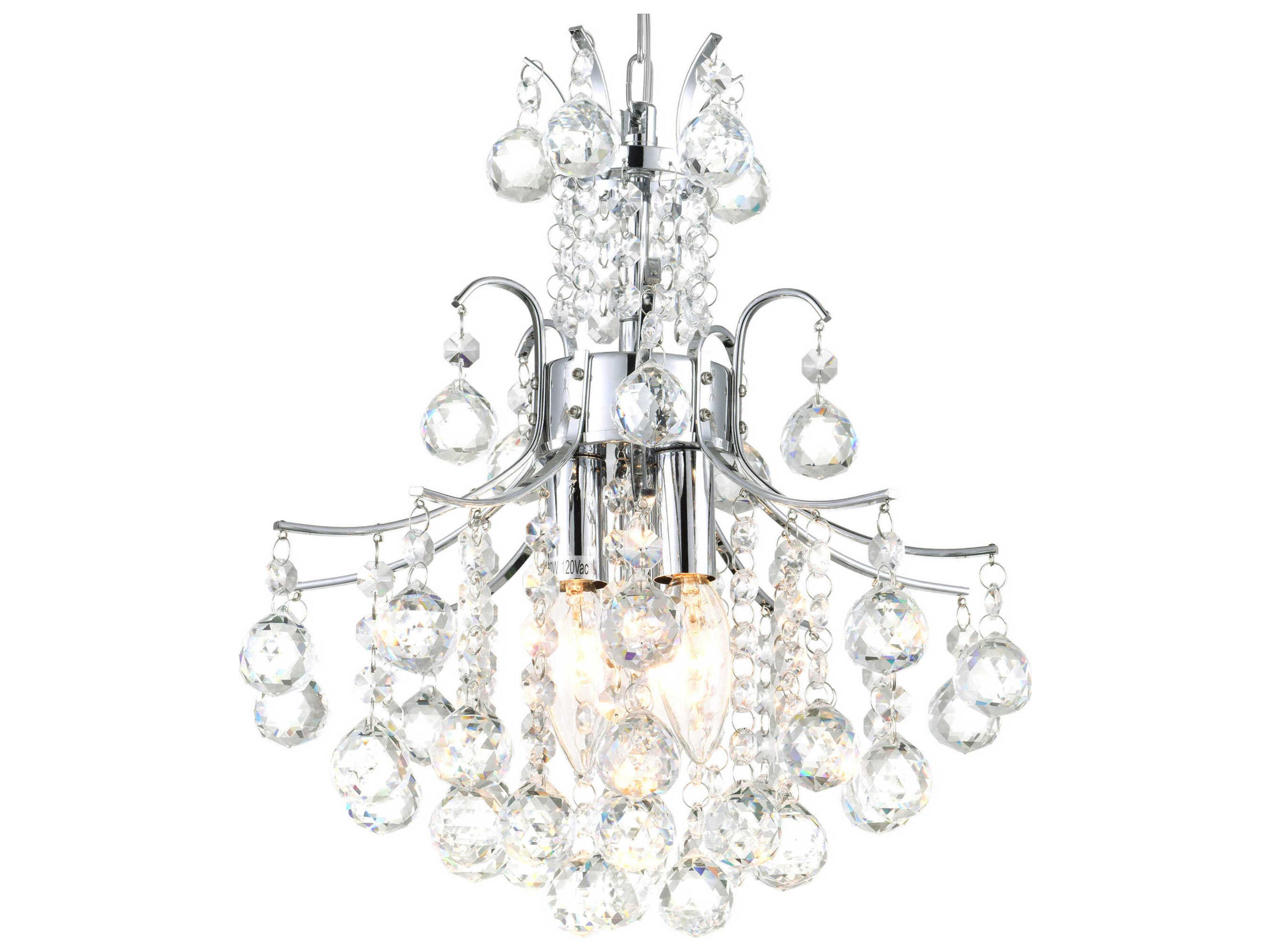 CWI Lighting Princess 3-Light Chrome Traditional Chandelier