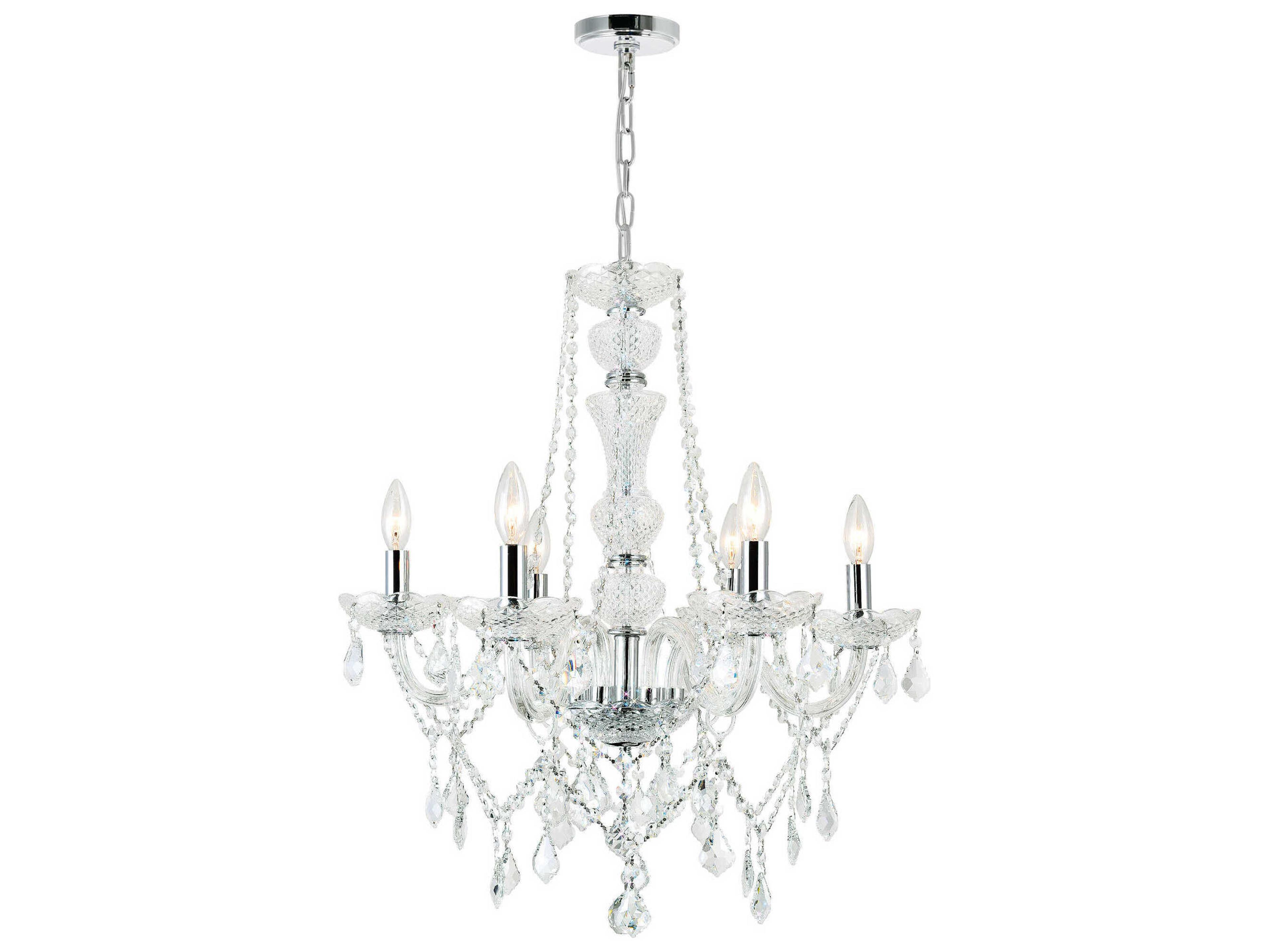 Princeton 6-Light Chrome Traditional Candelabra Chandelier
